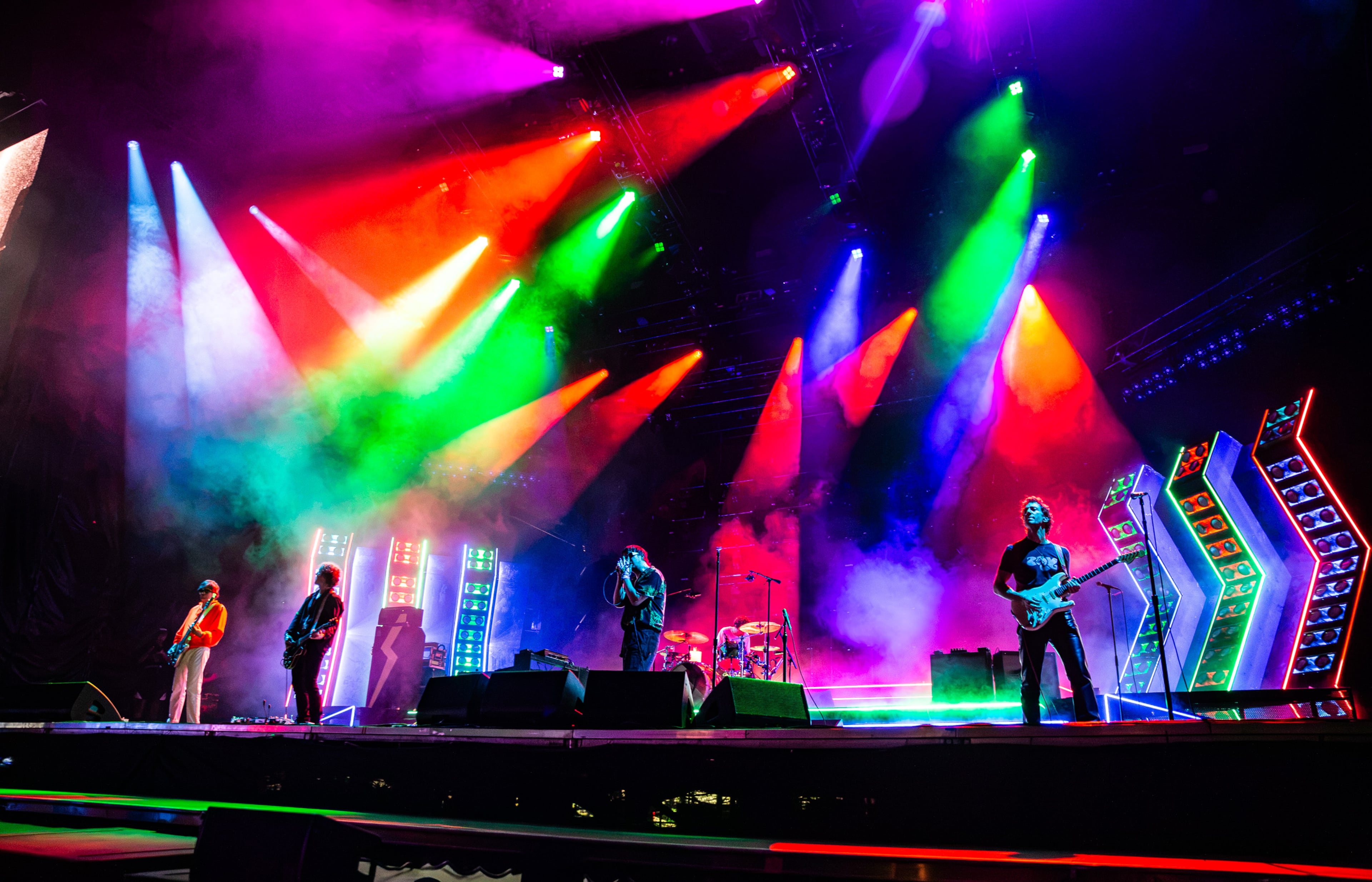 The Strokes closed out Shaky Knees on Friday night, Sept. 18, 2026, on the Peachtree Stage, bringing their genre-defining indie rock hits to a packed crowd in Atlanta. (Ryan Fleisher for the AJC)