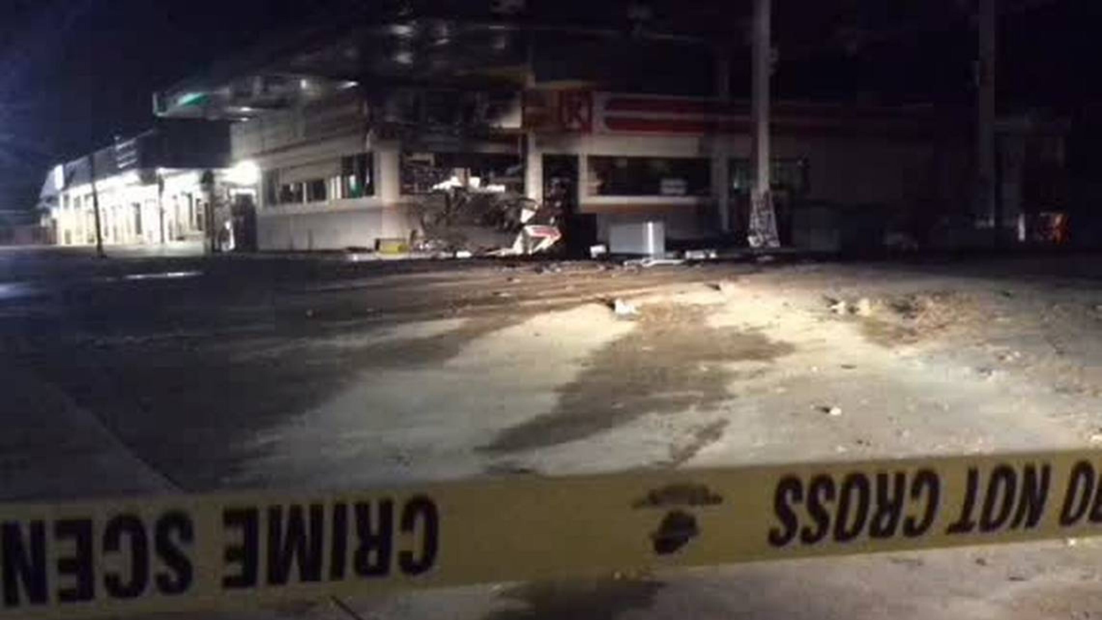 A clerk was trapped within the protective partition during a fiery crash at a Circle K in Macon on Monday. Macon-Bibb Fire Battalion Chief Todd Alligood said the clerk could not open the door. (Credit: Macon Telegraph)