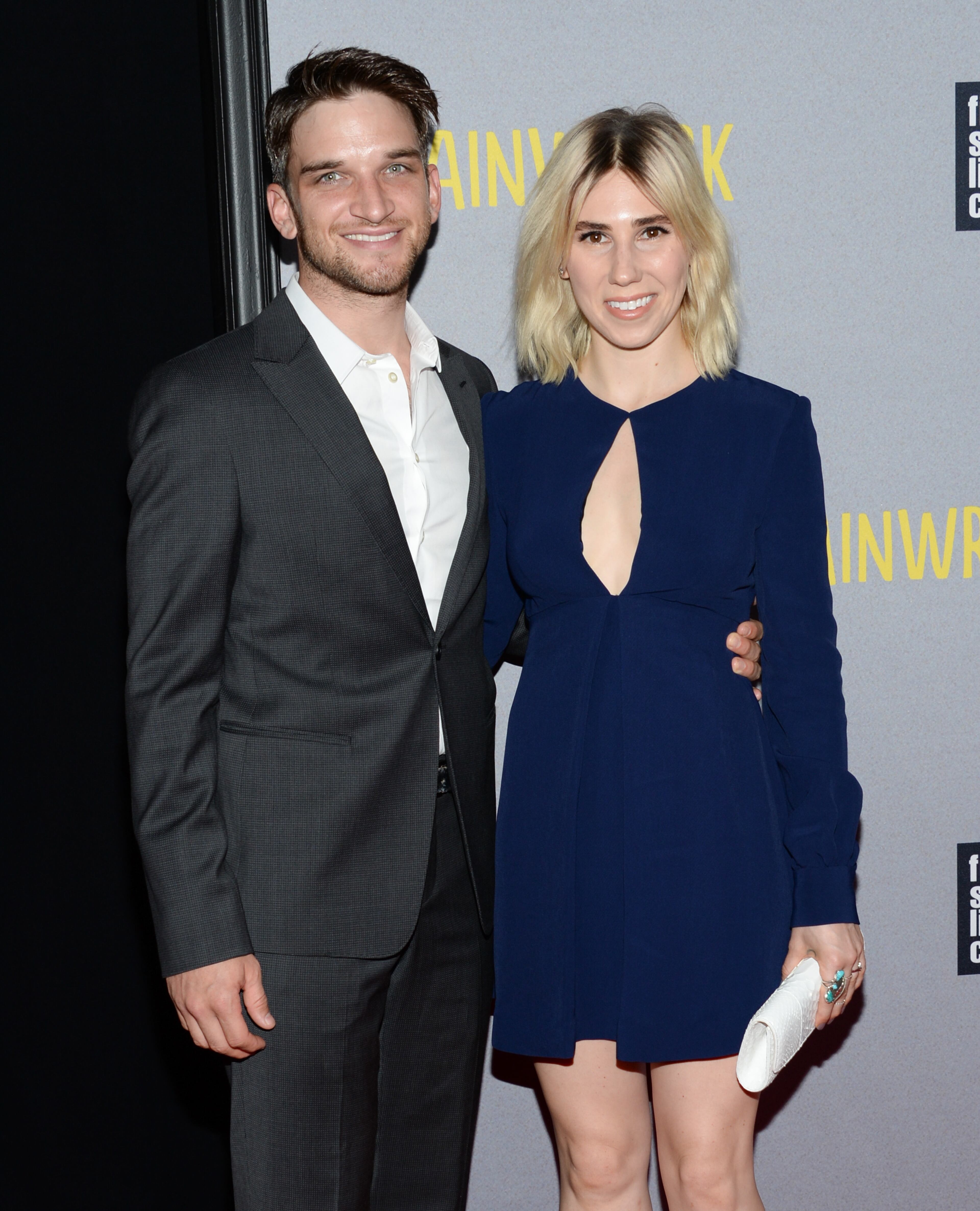 Actors Zosia Mamet, right, and boyfriend Evan Jonigkeit attend the world premiere of "Trainwreck" at Alice Tully Hall on Tuesday, July 14, 2015, in New York. (Photo by Evan Agostini/Invision/AP)
