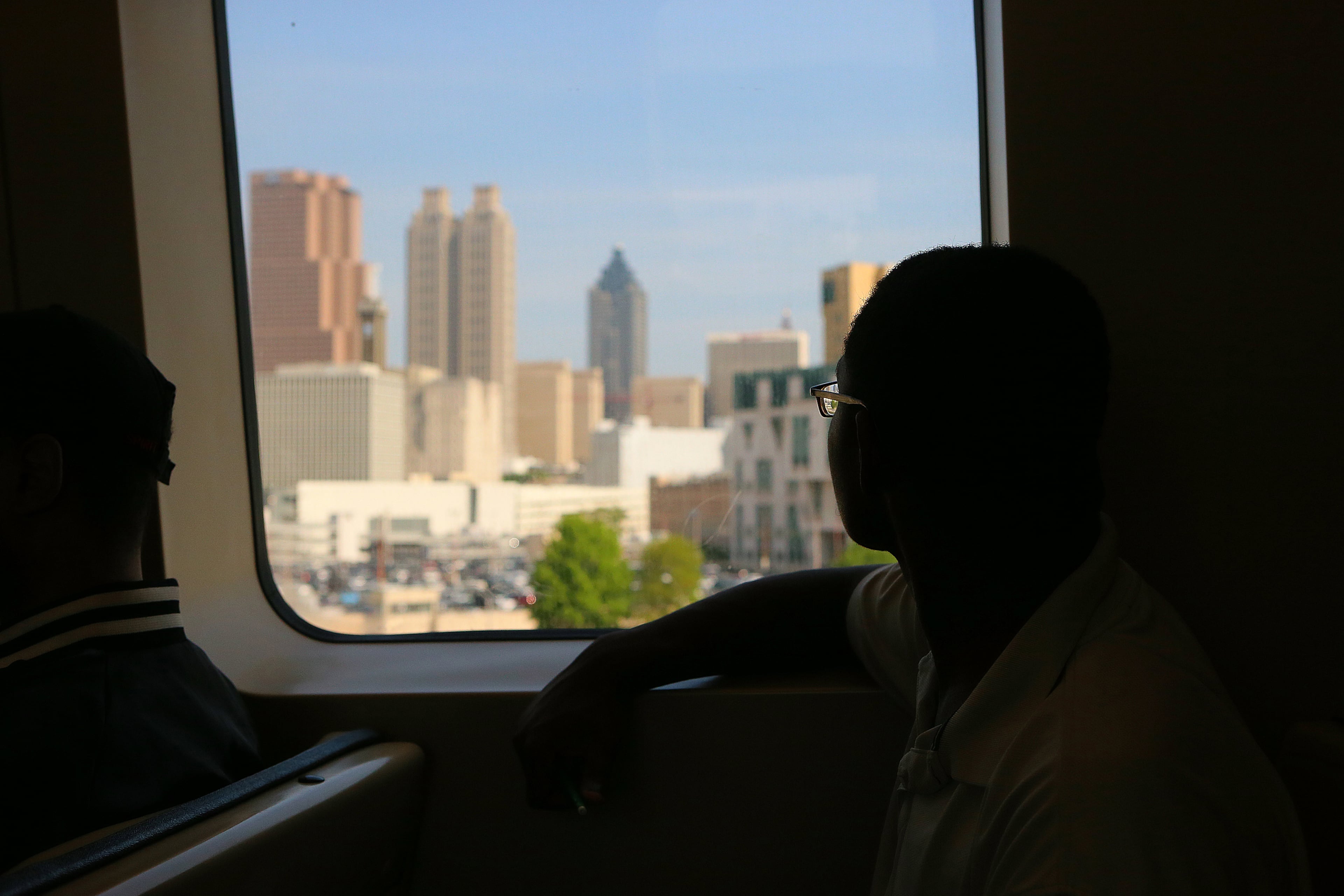 Omar travels two hours on public transportation to get from his home in Stone Mountain to his job in Smyrna. He often arrives 45 minutes early.