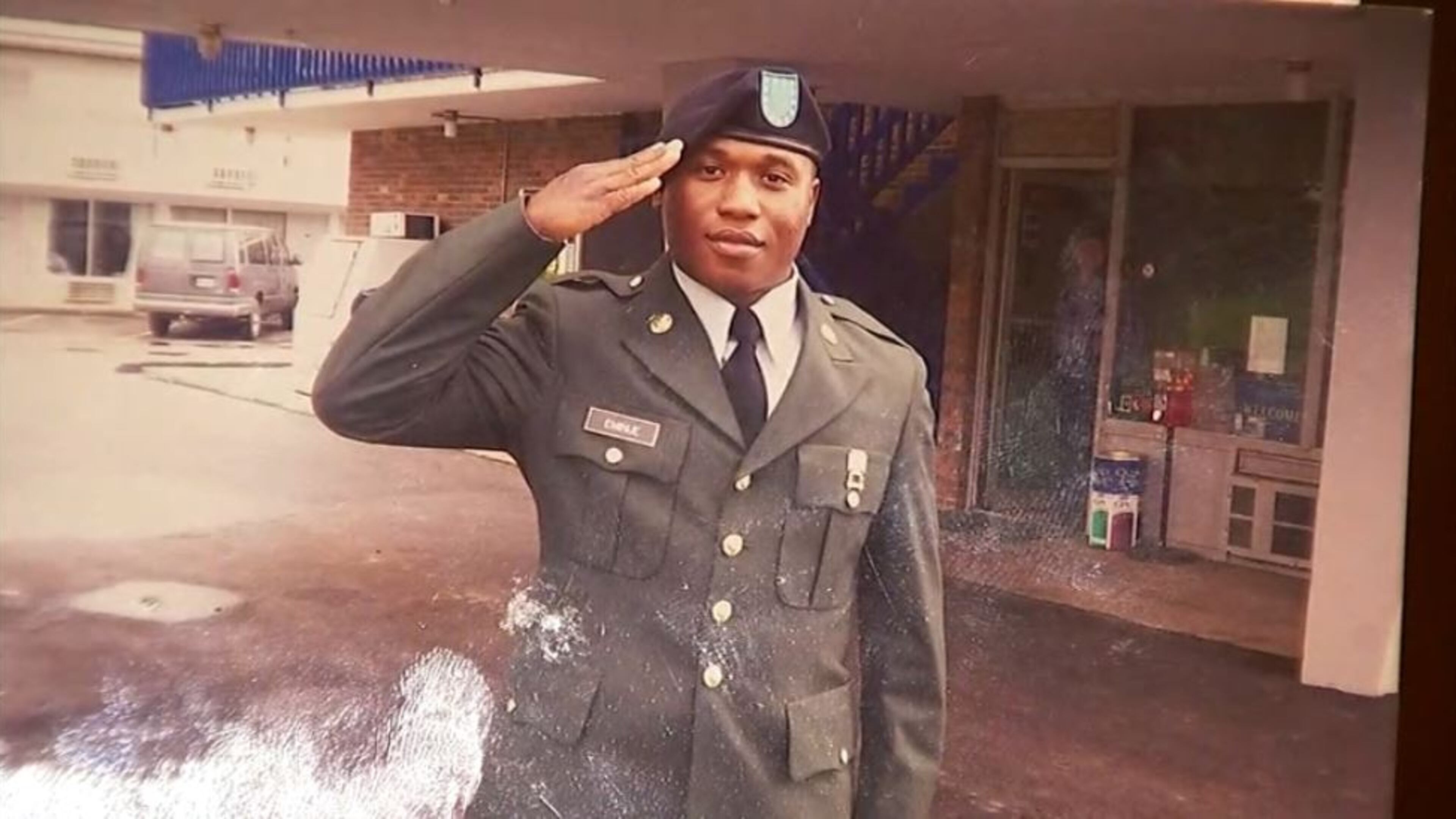 Sgt. Ating Eminue was killed Aug. 30, 2015 after he gave a homeless man a pair of shoes and some cash, police say.