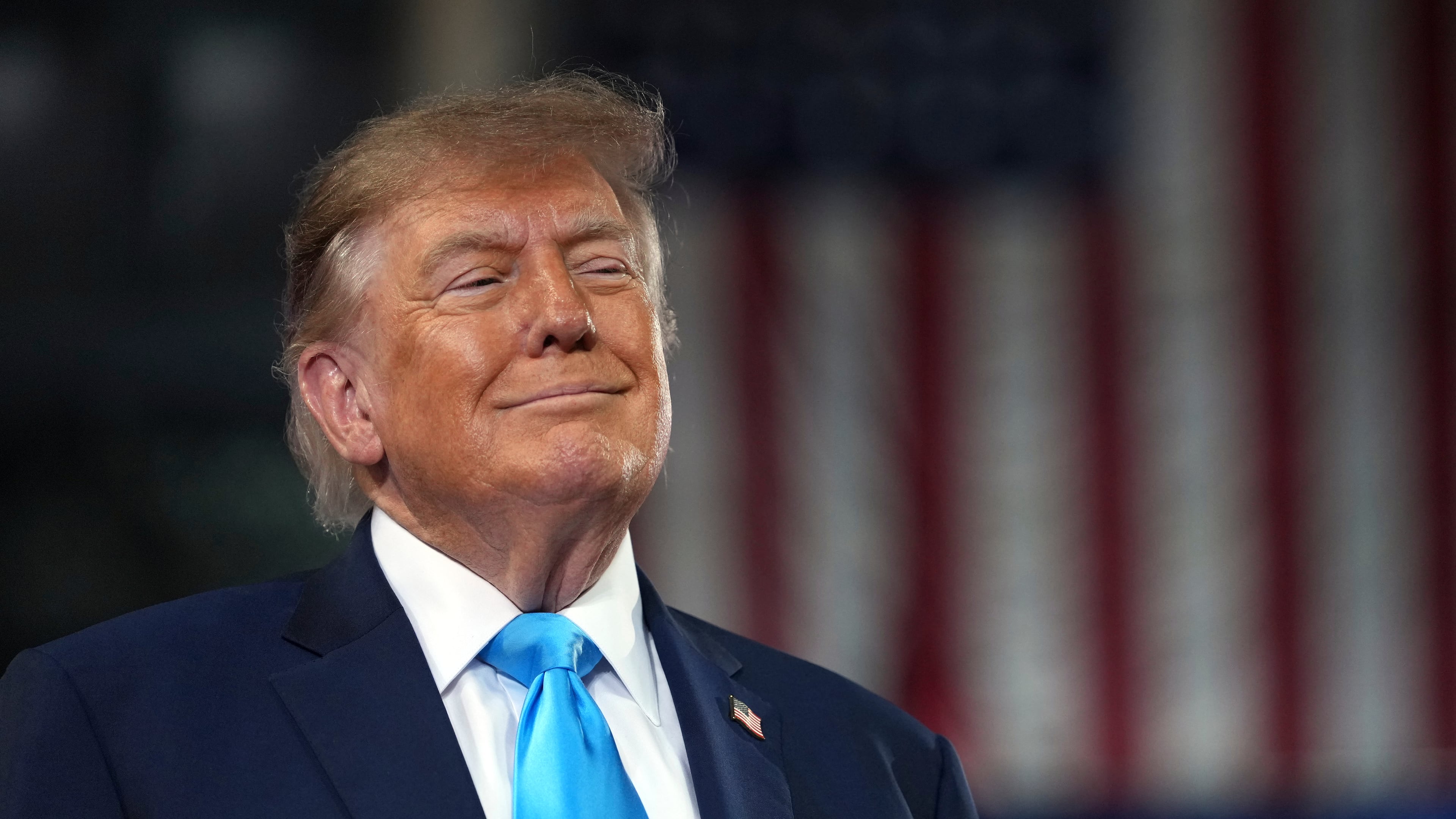 President Donald Trump arrives to speak at a campaign rally at Truist Arena at Northern Kentucky University, Saturday, Oct. 17, 2026, in Highland Heights, Ky. (AP Photo/Mark Schiefelbein)
