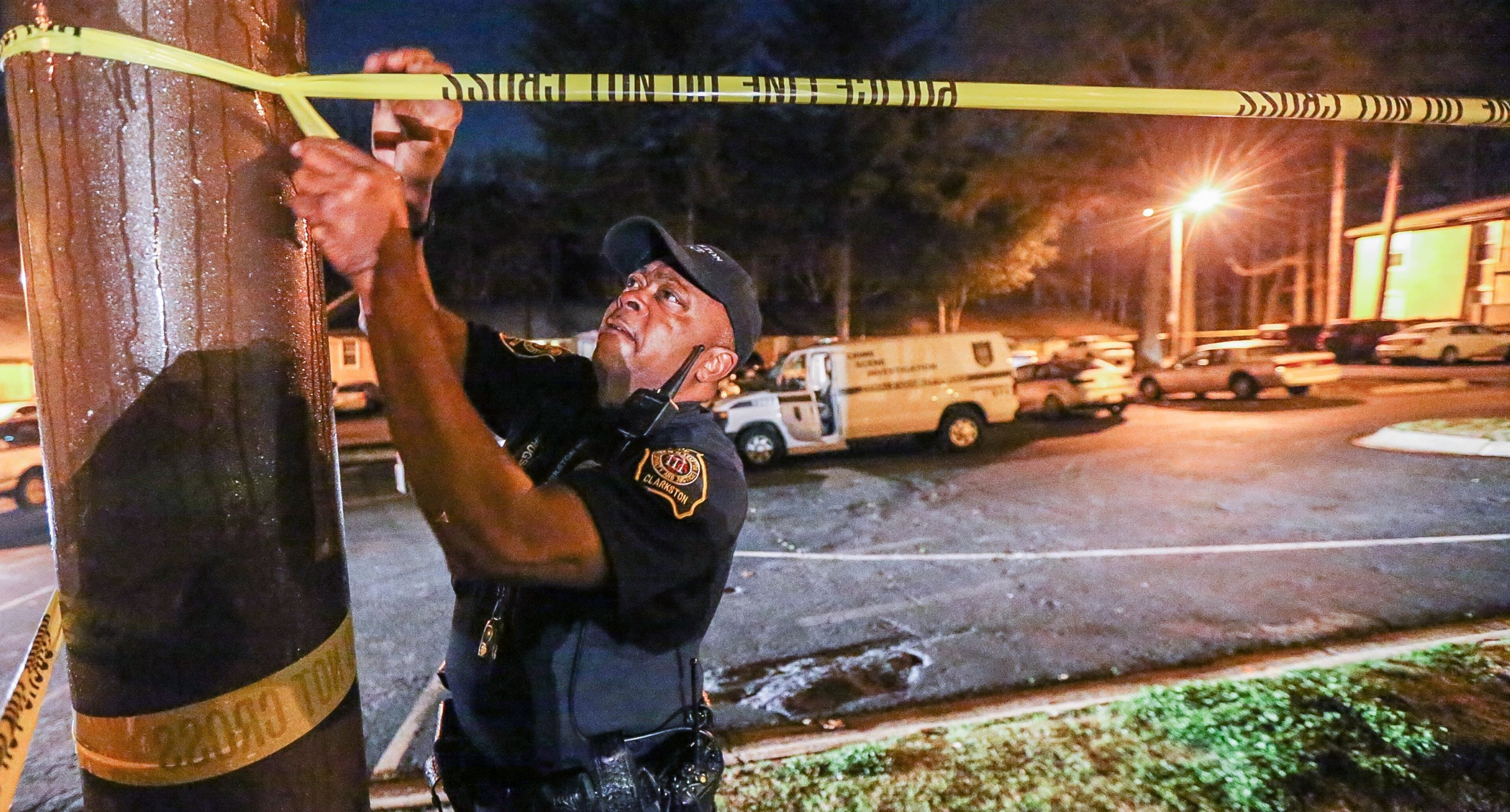 A man was found dead early March 24, 2015, on the ground outside a Clarkston apartment complex. He had been shot several times, including a gunshot to the head, police said. JOHN SPINK / JSPINK@AJC.COM