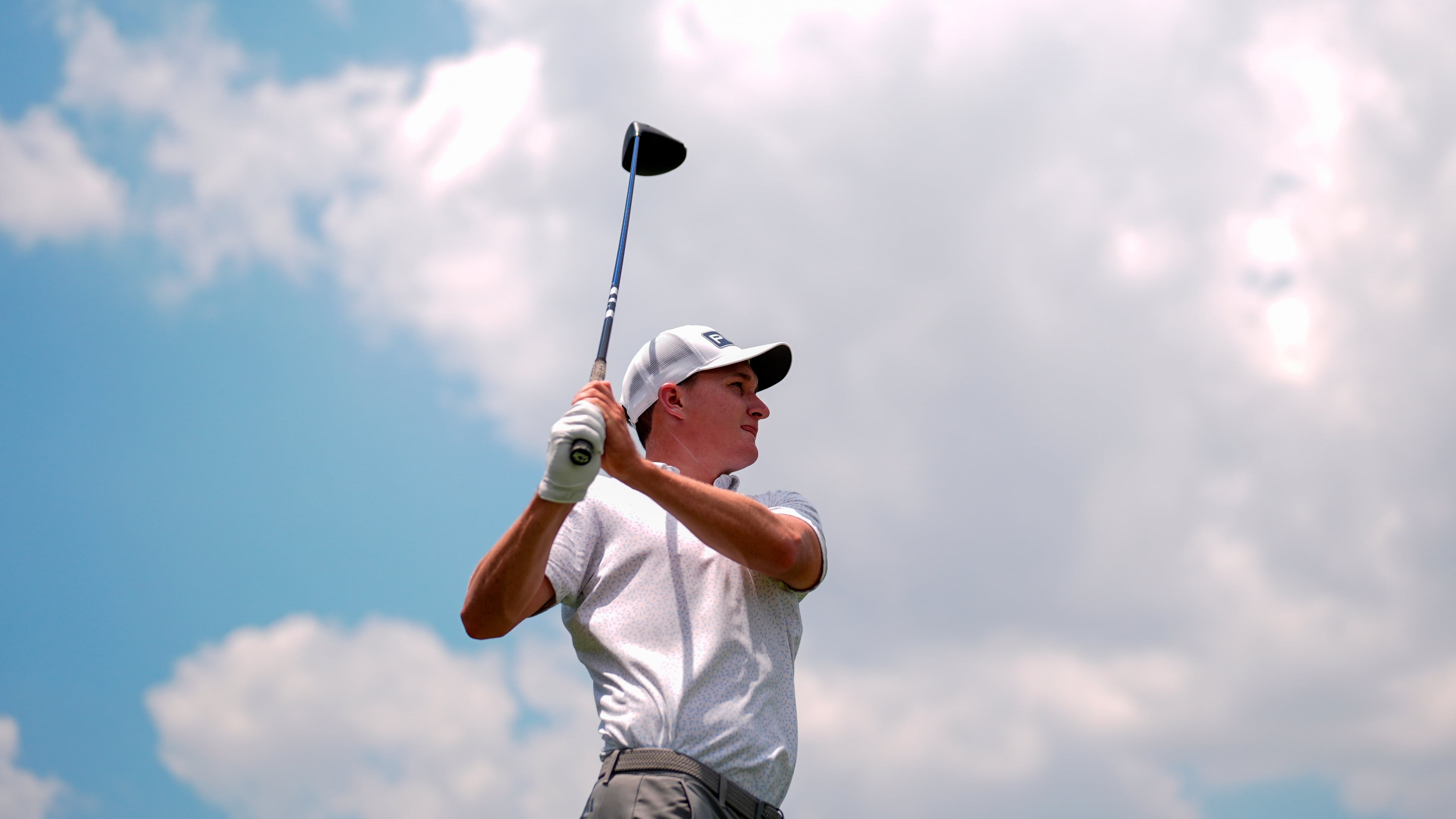 Matt McCarty hits from the second tee during the third round of the Cadillac Championship PGA golf tournament Saturday, May 2, 2026, in Doral, Fla. (AP Photo/David J. Phillip)