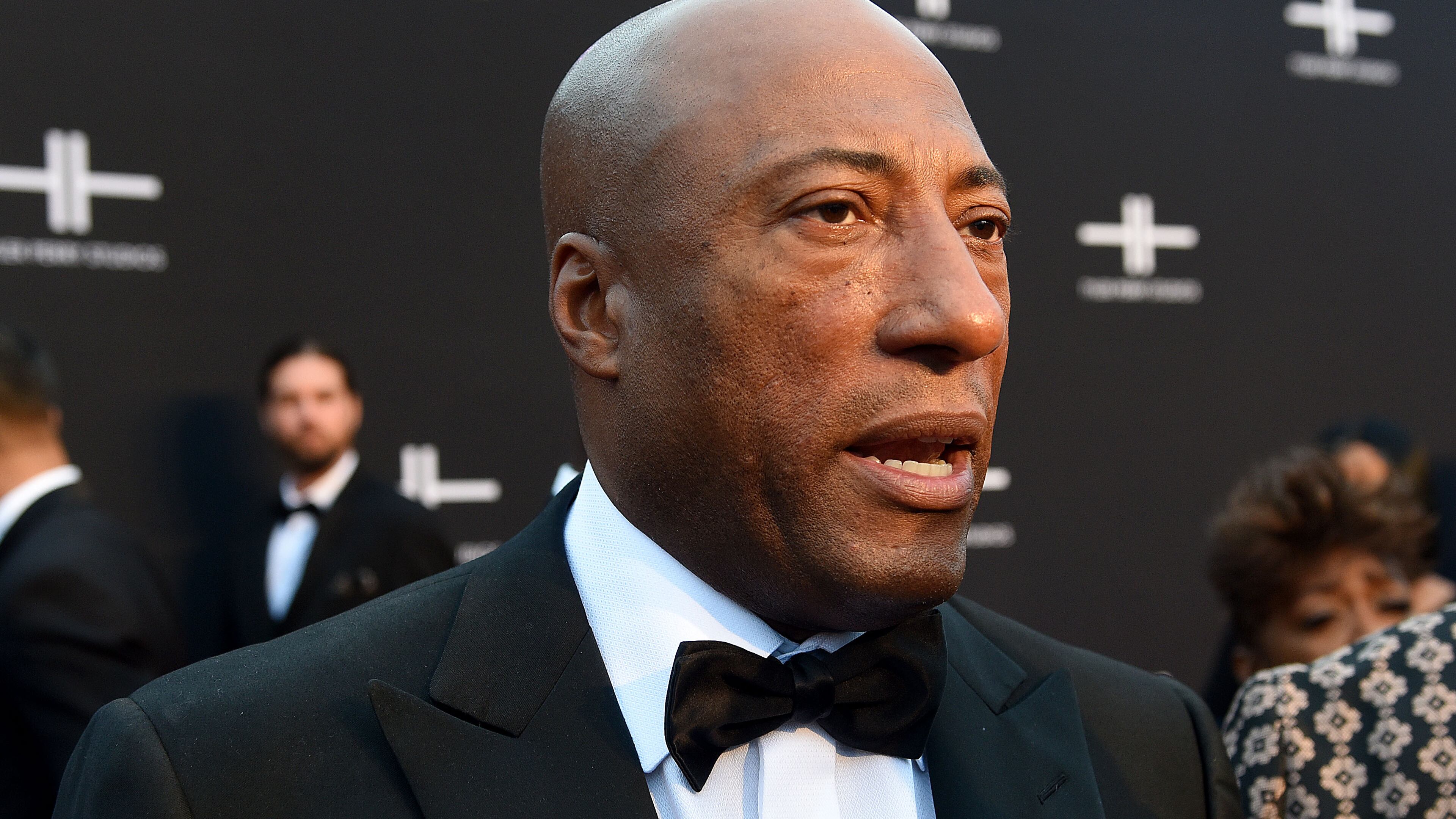 Media mogul and owner of The Weather Chanel Byron Allen spoke to the AJC on the red carpet for the opening of Tyler Perry Studios Saturday, October 5, 2019, in Atlanta. Perry acquired the property of Fort McPherson to build a movie studio on 330 acres of land. (Ryon Horne / Ryon.Horne@ajc.com)