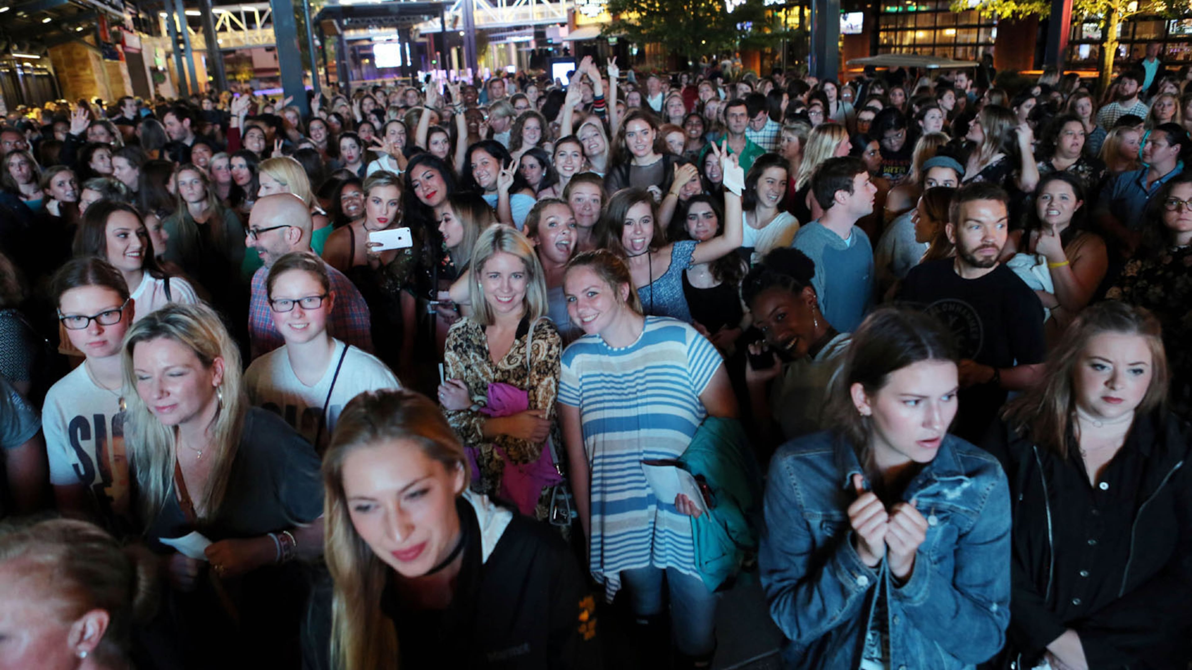 Part of the crowd that packed inside and outside the Coca-Cola Roxy Theatre at the Battery last October for Harry Styles lightning-fast sellout of a show. Styles is back in town Monday for a show with country crooner Kacey Musgraves at the Inifinity Energy Arena in Duluth. Robb Cohen Photography & Video /RobbsPhotos.com