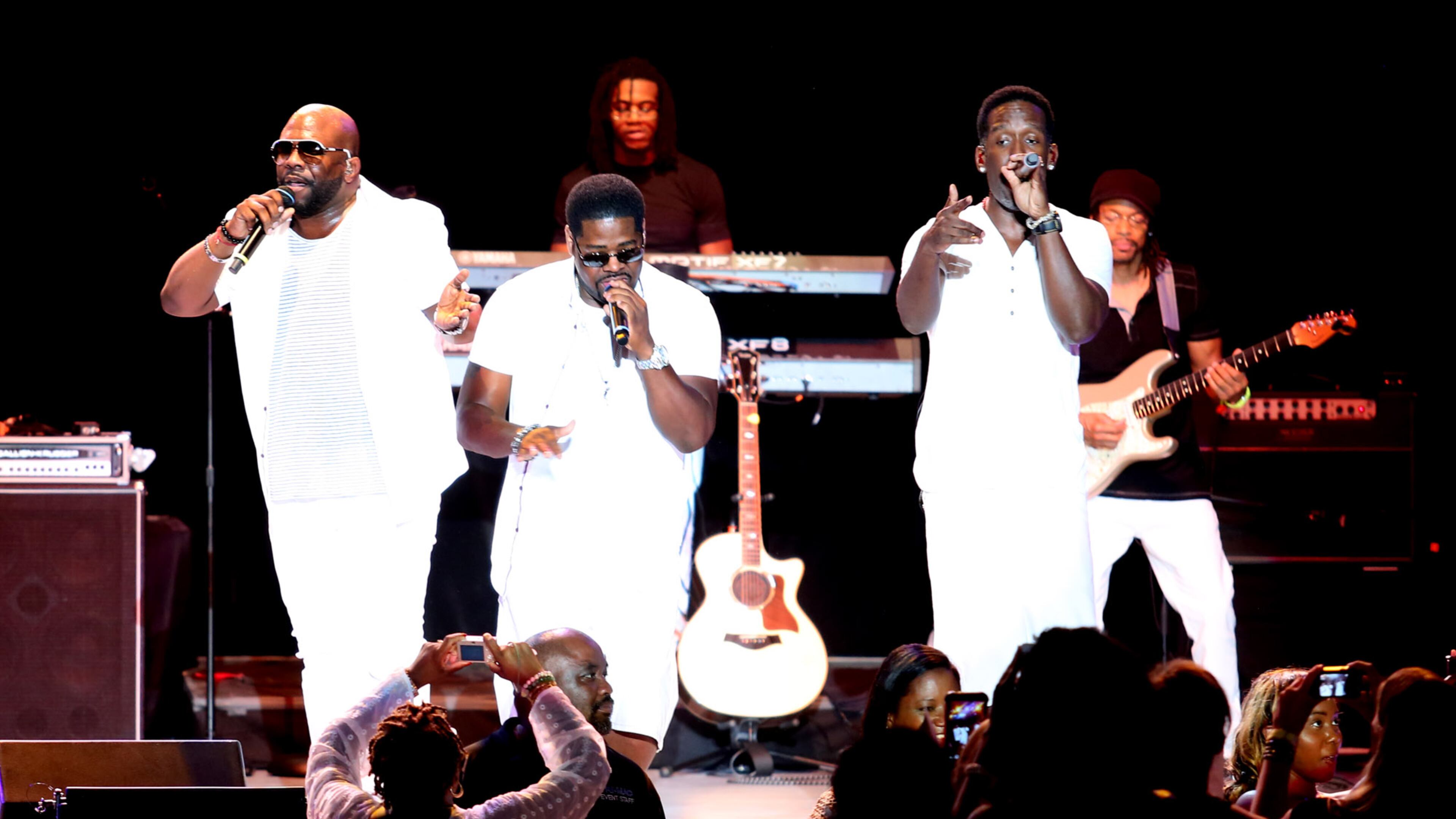 August 22, 2014 ATLANTA: Boyz II Men ruled the 90's charts with hits such as "End of the Road," I'll Make Love to You, " and "One Sweet Day," which respectively held thirteen, fourteen and sixteen weeks, setting records at number one. Boyz II Men are among a select group of artist that took the number one spot away from themselves and held the spot for at least 50 weeks cumulatively. (Akili-Casundria Ramsess/Special to the AJC) Boyz II Men lit up Chastain last summer as well. Photo: Akili-Casundria Ramsess/Special to the AJC