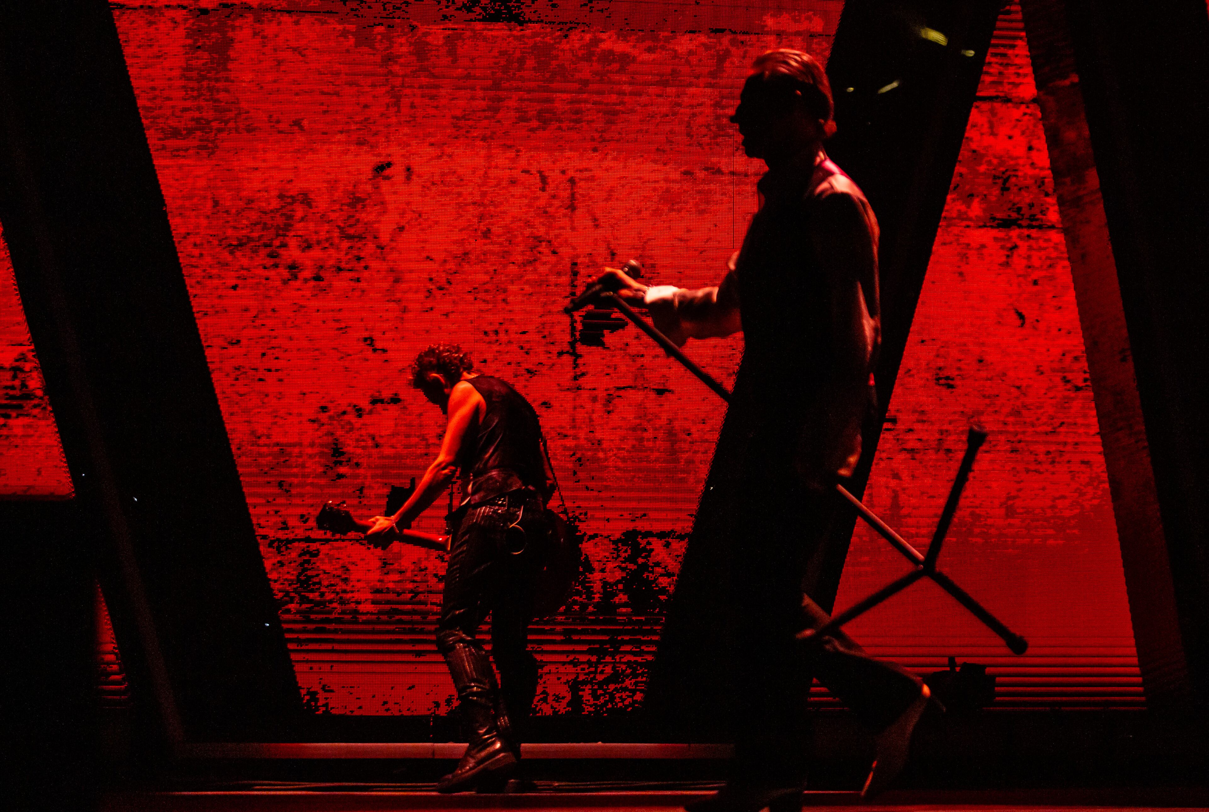 Depeche Mode play to a sold out crowd at State Farm Arena on Oct. 15, 2023. (Ryan Fleisher for The Atlanta Journal-Constitution)