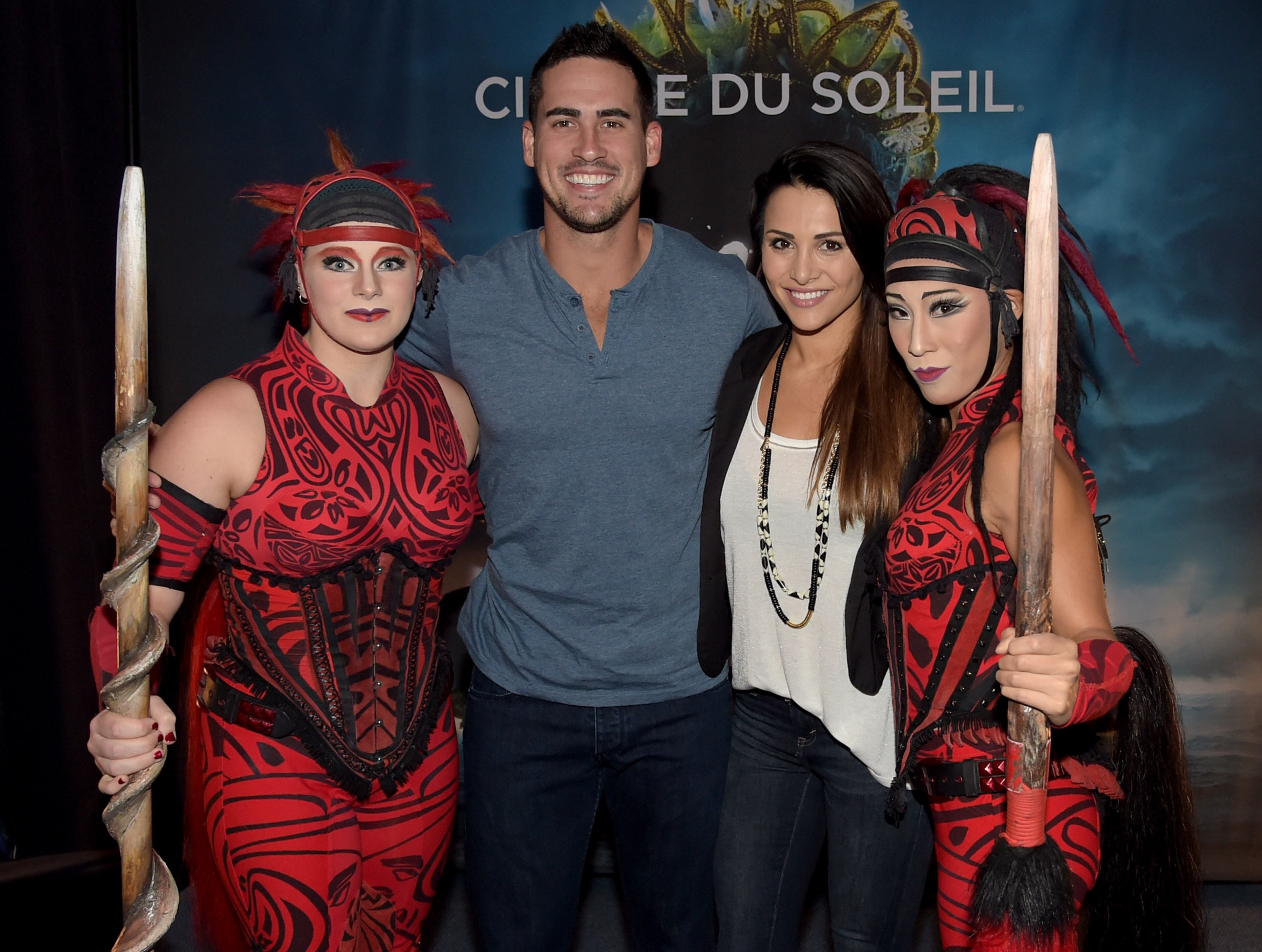 ATLANTA, GA - OCTOBER 03: ABC's "The Bachelorette" Andi Dorfman (3rd. from right) and fiancee Josh Murray attend Amaluna opening night at the Big Top at Atlantic Station on October 3, 2014 in Atlanta, Georgia. (Photo by Rick Diamond/Getty Images for Cirque du Soleil)