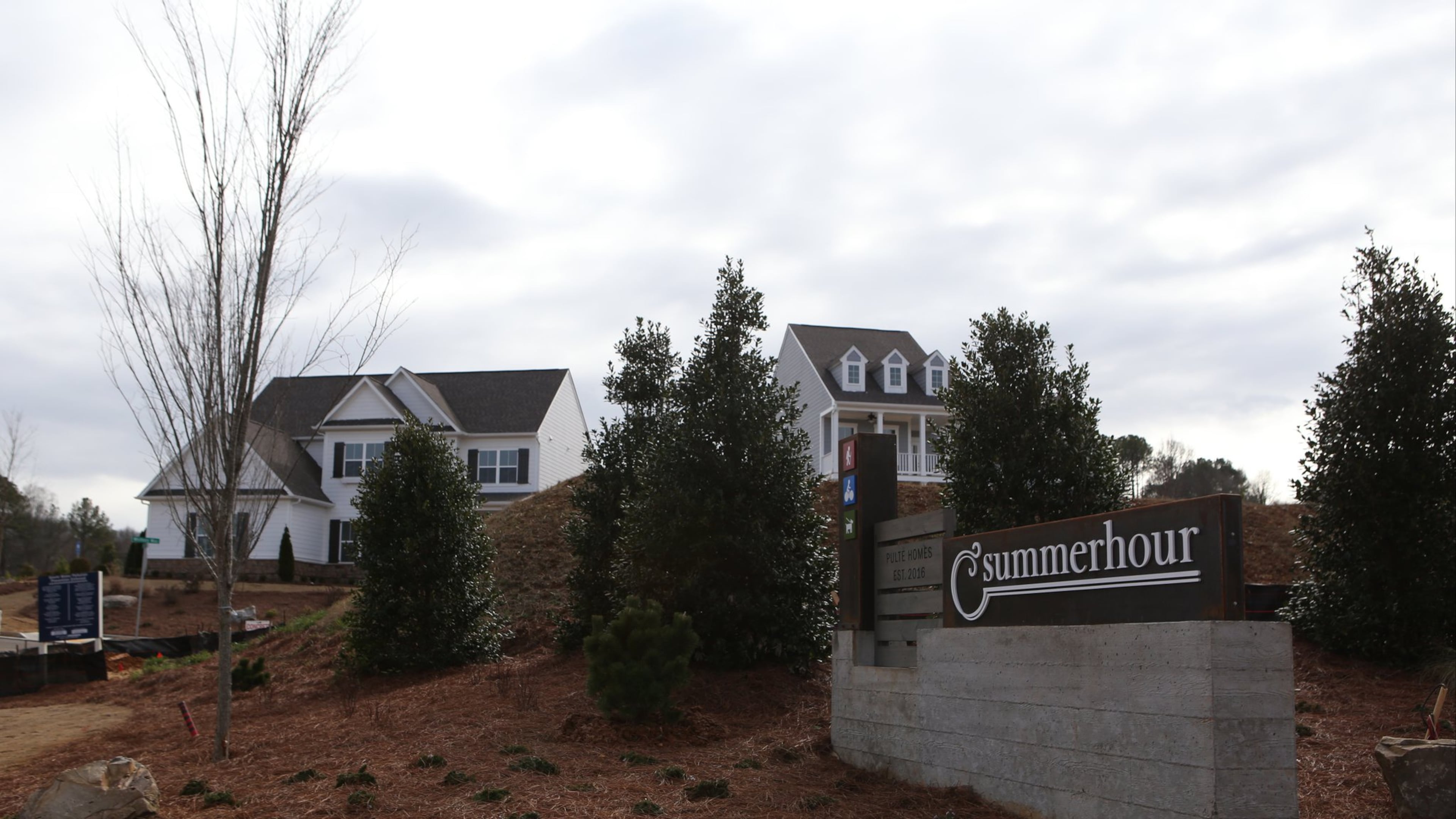 Homes of the Summerhour subdivision by Pulte Homes on Wednesday, January 18, 2017. West Cobb residents complained the homes built look nothing like the designs they were originally pitched.(HENRY TAYLOR / HENRY.TAYLOR@AJC.COM)