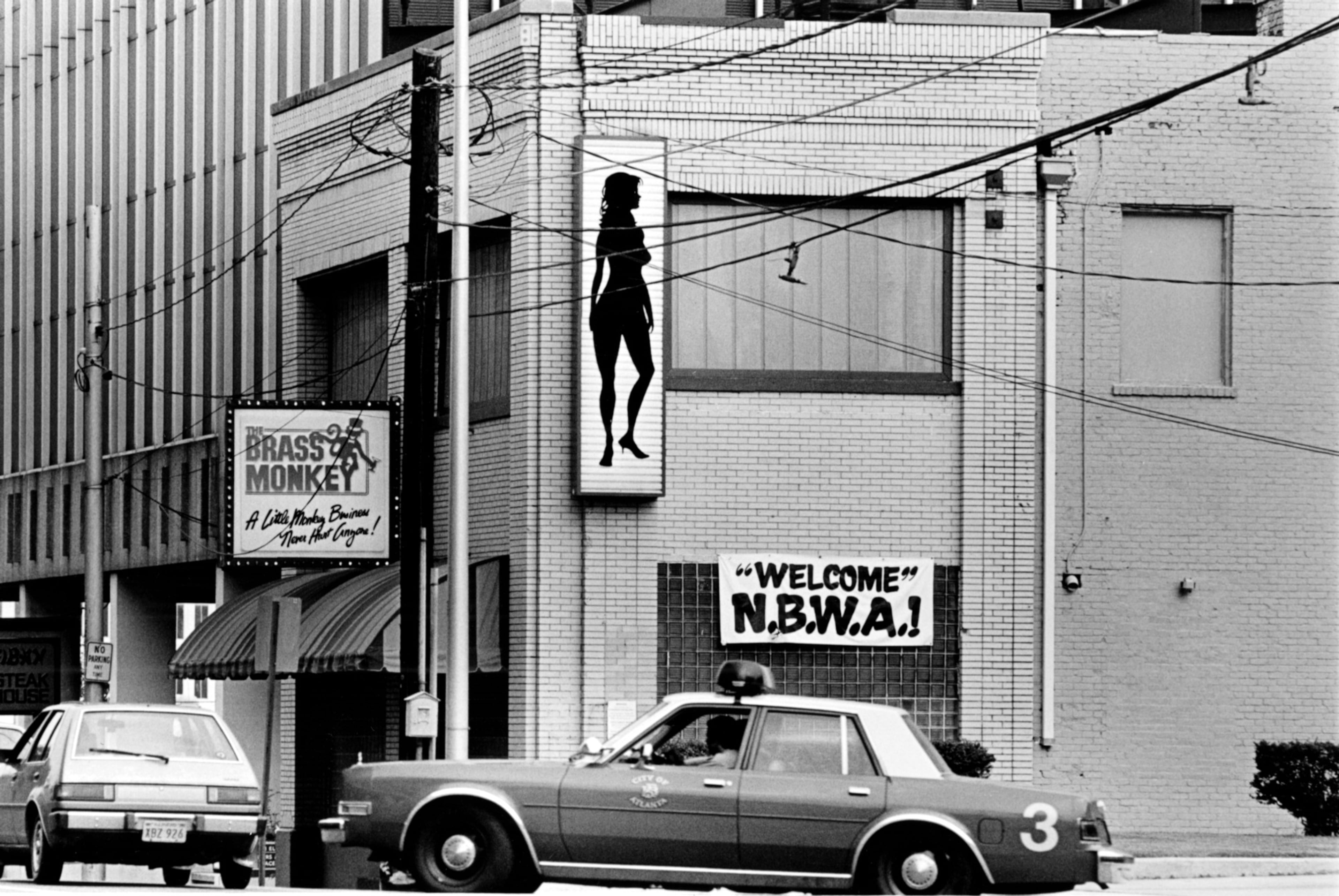 Oct. 17, 1985 - Atlanta, Ga.: Exterior of the Brass Monkey Club on Ellis Street.