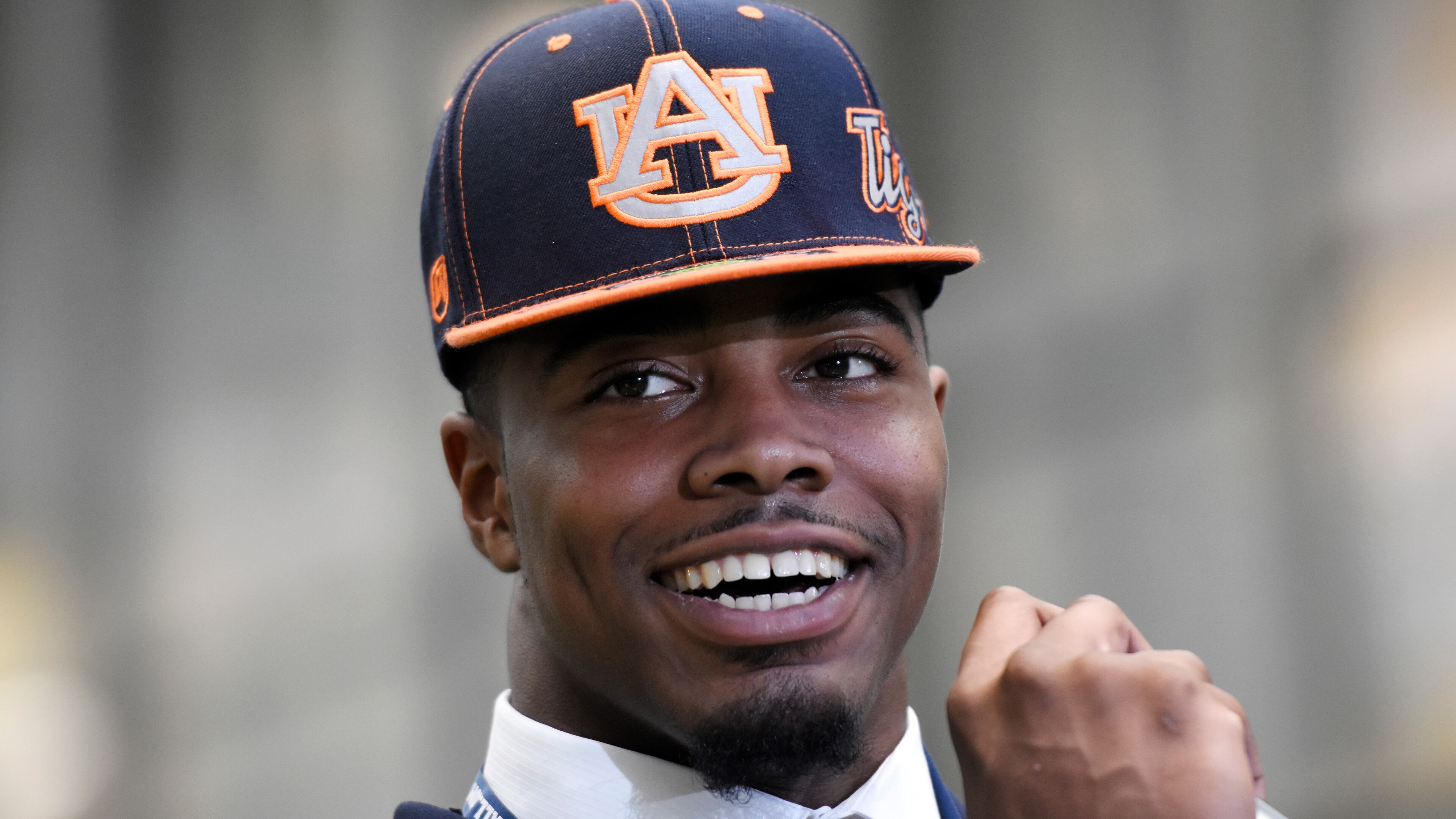 February 1, 2017, Atlanta - Carlito Gonzales of Stephenson, who committed to Auburn, speaks during National Signing Day in Atlanta, Georgia, on Wednesday, February 1, 2017. (DAVID BARNES / DAVID.BARNES@AJC.COM)