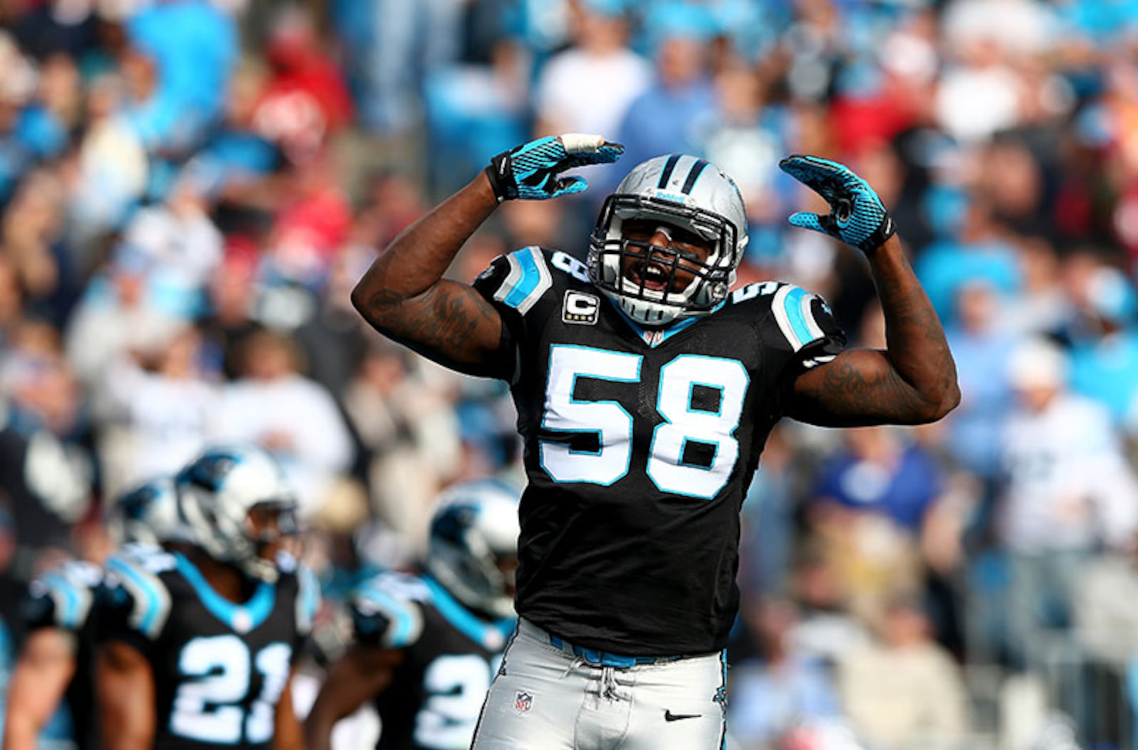 Thomas Davis, LB, Carolina Panther: Davis finished the regular season second on the team with 123 tackles, including 4.0 sacks. He played college football at Georgia.