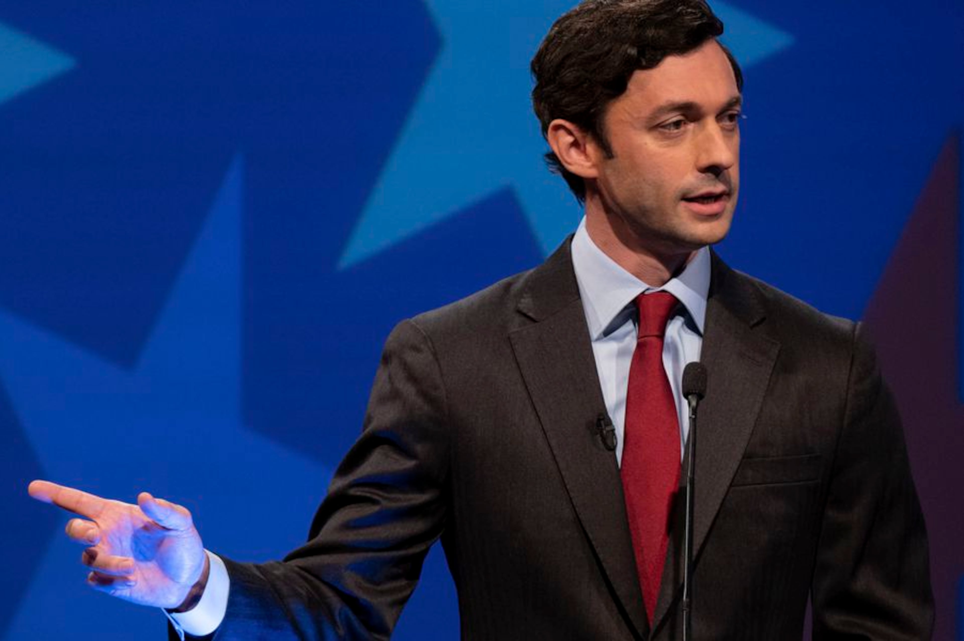 Jon Ossoff debates empty podium