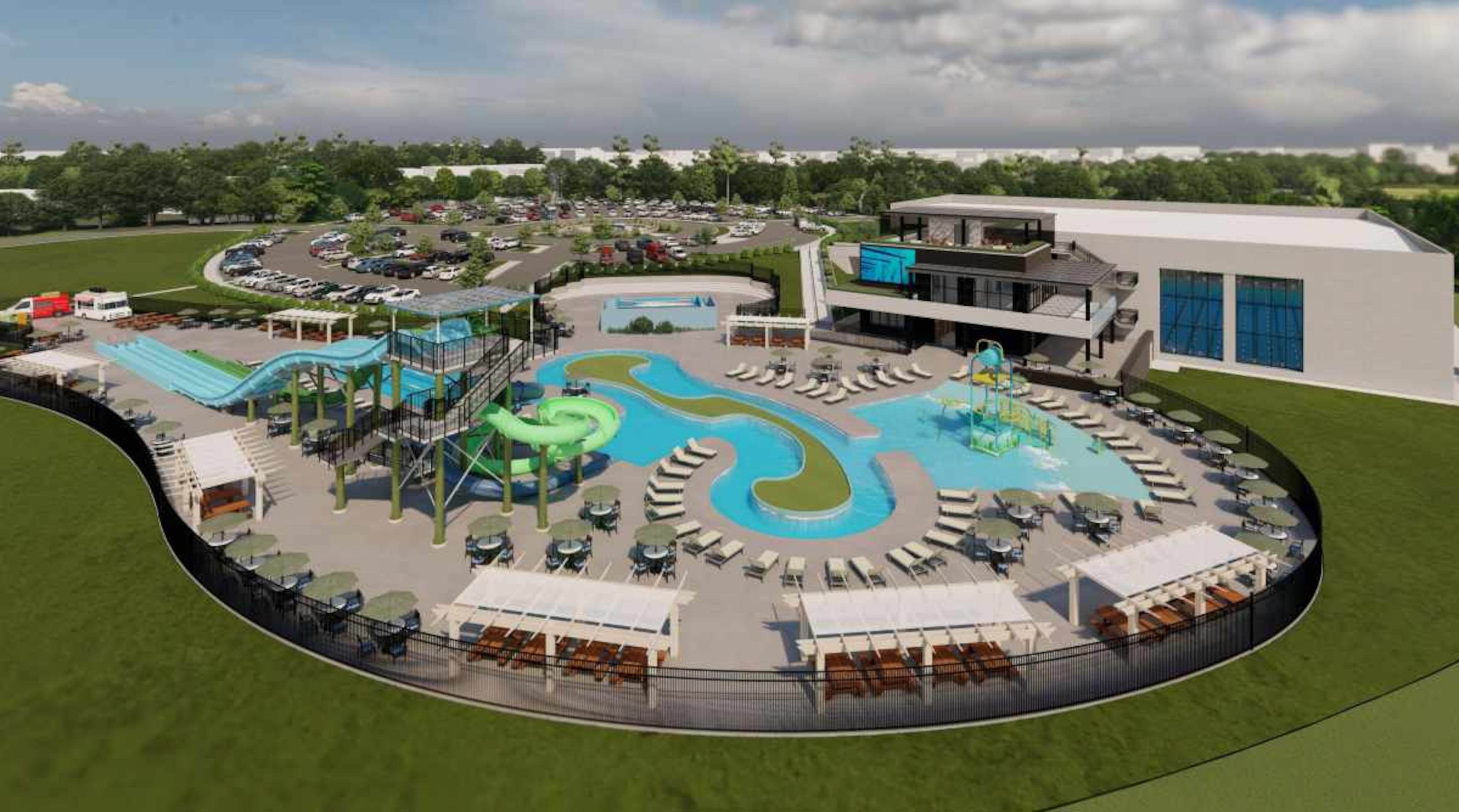 A rendering of Henry County's forthcoming Aquatic Center and Water Park, set to open this summer. (Courtesy of Henry County)
