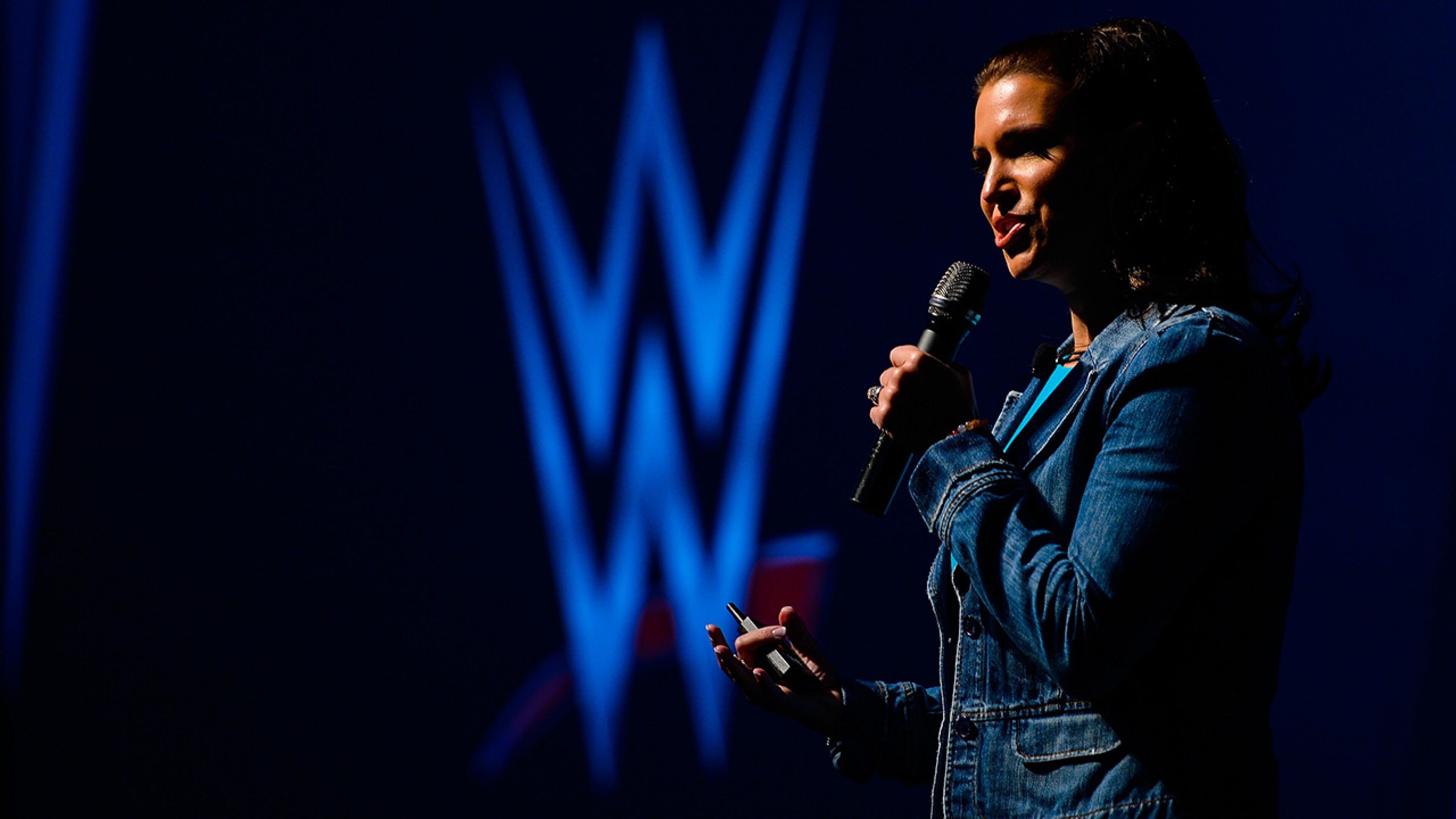 NEW YORK, NY - AUGUST 09: WWE chief brand officer Stephanie McMahon speaks during the Beyond Sport United event at Barclays Center on August 9, 2016 in the Brooklyn borough of New York City. (Photo by Alex Goodlett/Getty Images)