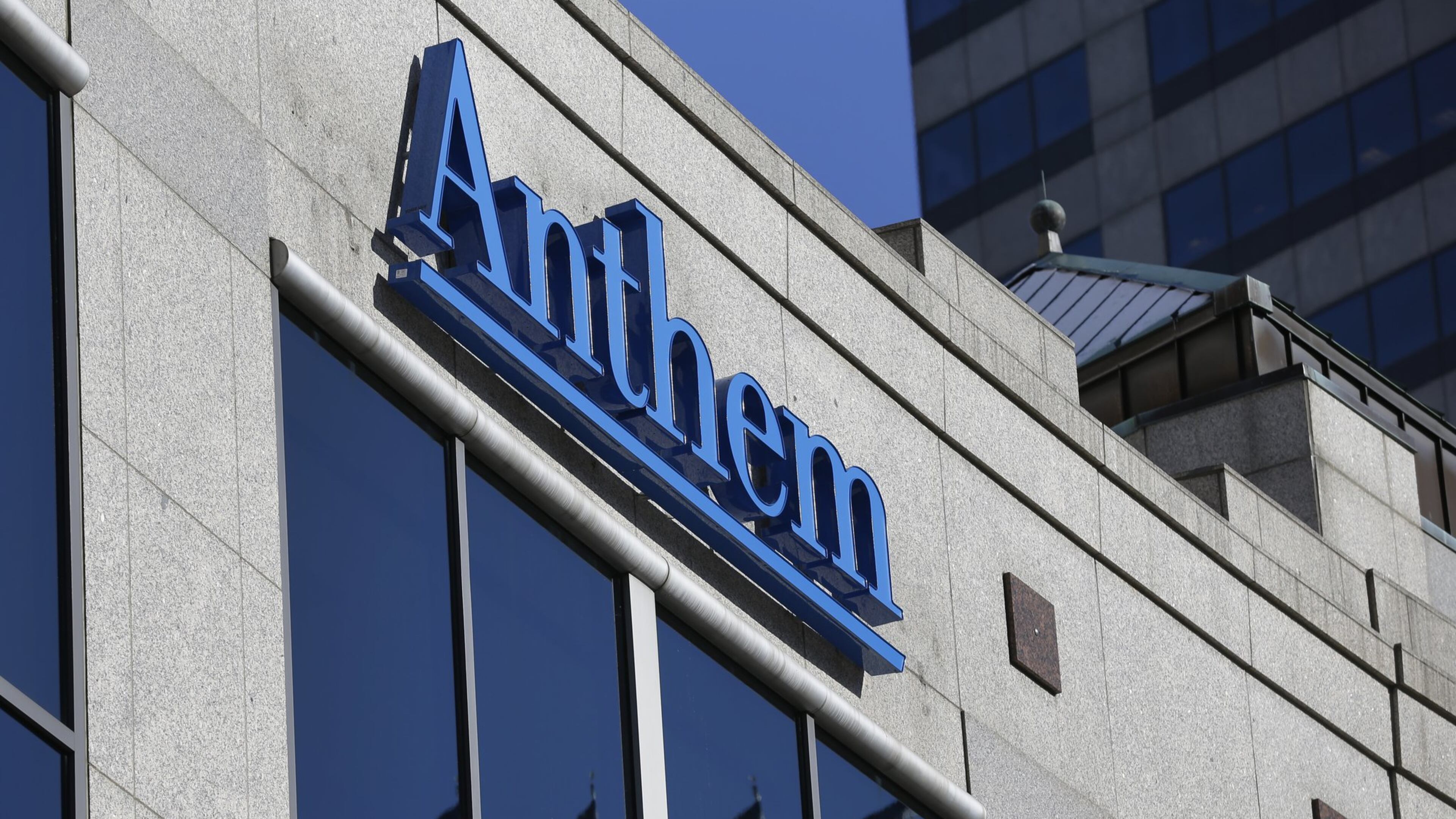 Anthem’s corporate headquarters in Indianapolis. Anthem in this state was formerly known as Blue Cross Blue Shield of Georgia. (AP Photo/Michael Conroy)
