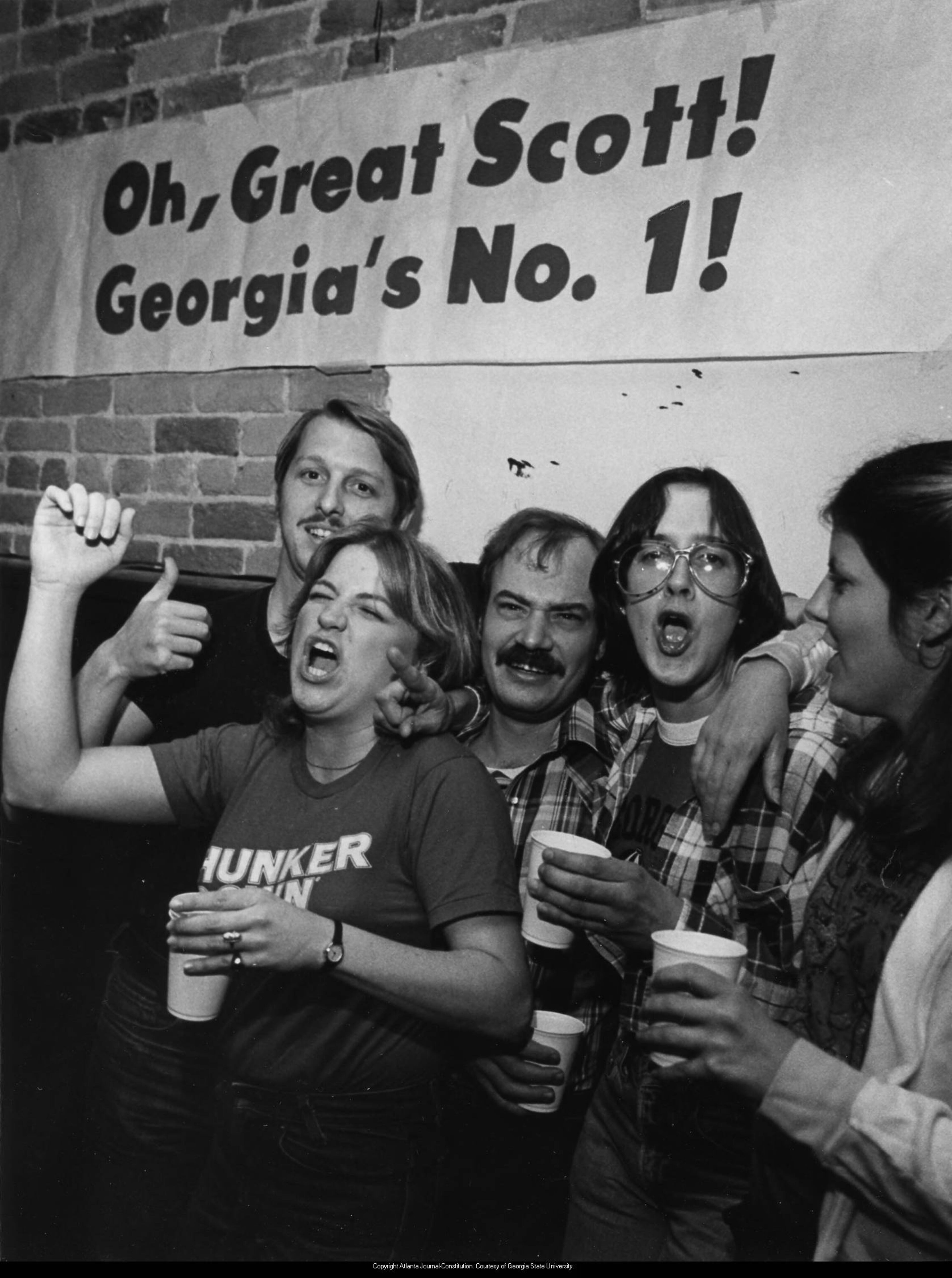 University of Georgia fans party after the Bulldogs defeat Notre Dame University, 1980 Sugar Bowl, New Orleans, Louisiana, January 1, 1981. Photo: Andy Sharp/staff