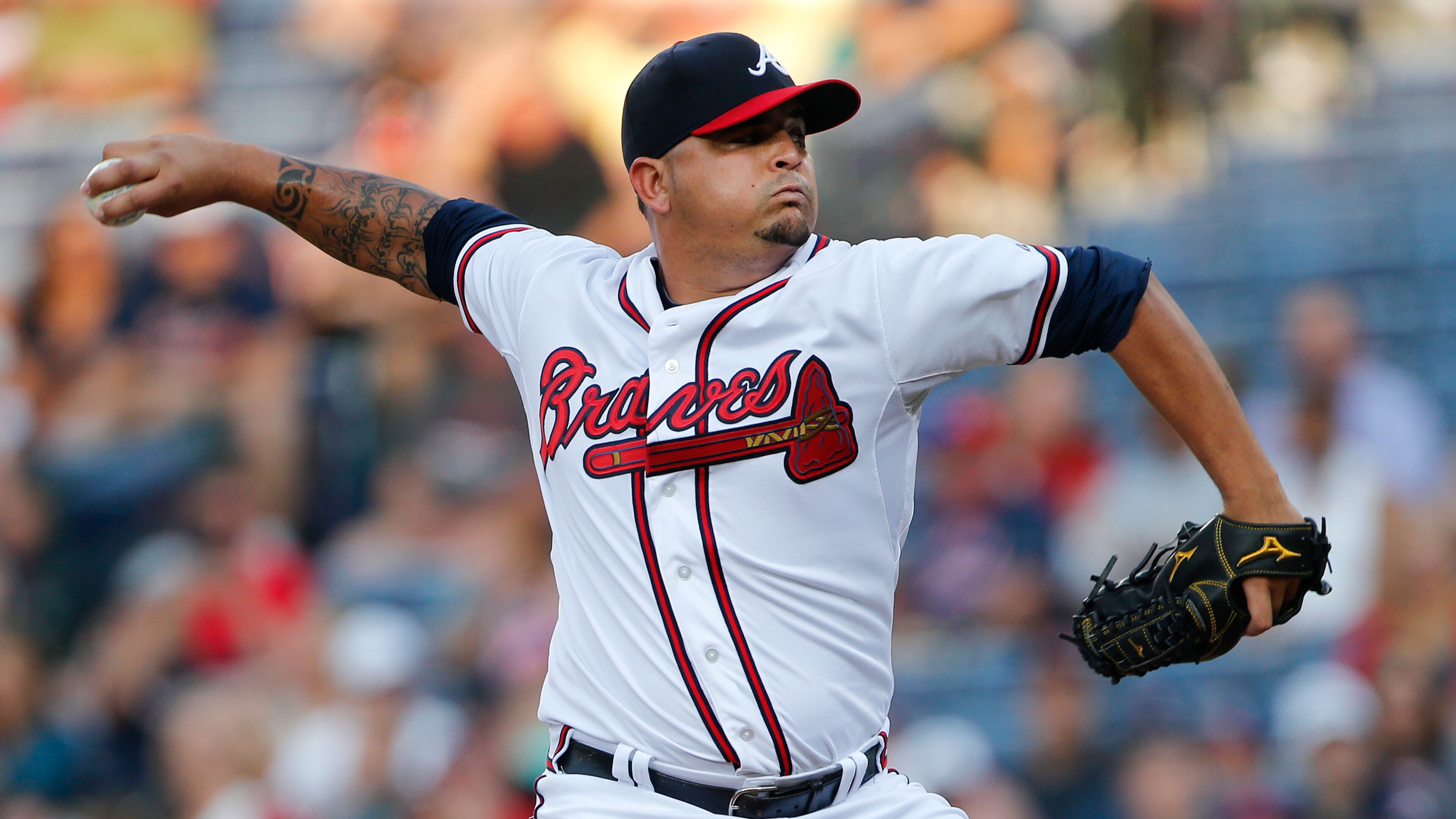 Braves pitcher Williams Perez works in the first inning against the Pirates on Friday, June 5, 2015, at Turner Field. (AP Photo/John Bazemore)