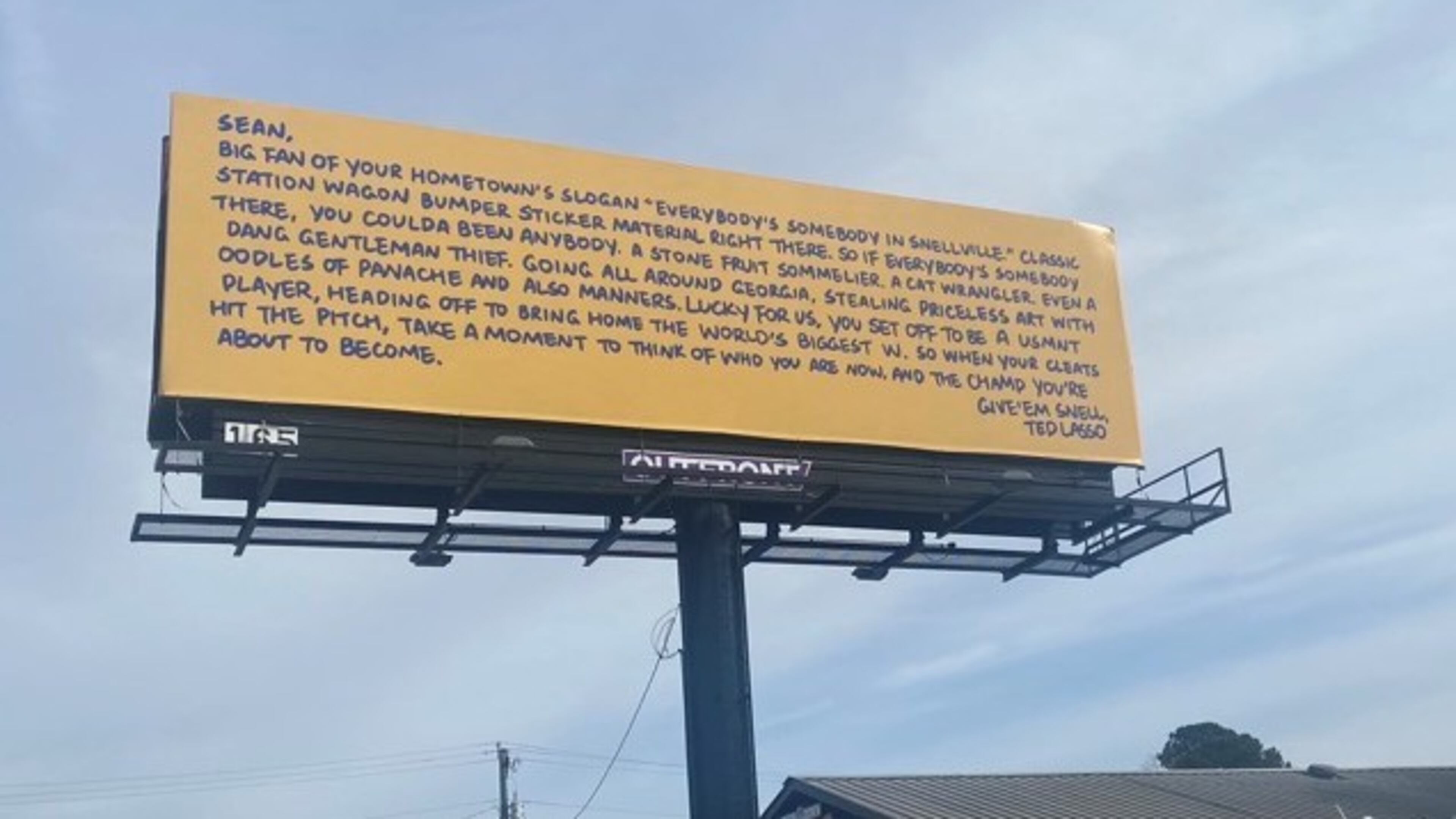 A letter to Lilburn's Sean Johnson from TV character Ted Lasso was posted in Snellville ahead of the World Cup.