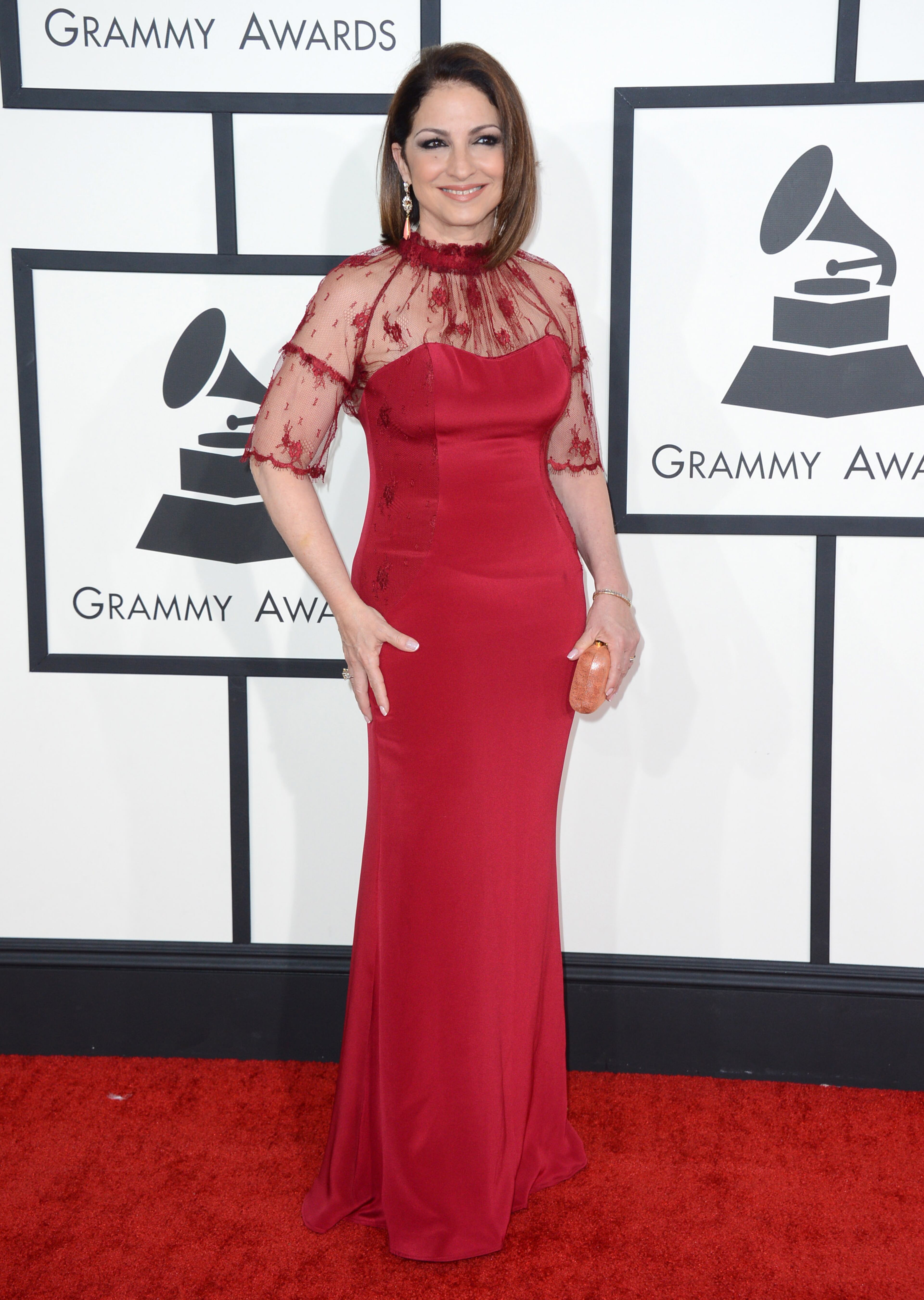 Gloria Estefan arrives at the 56th annual GRAMMY Awards at Staples Center on Sunday, Jan. 26, 2014, in Los Angeles.