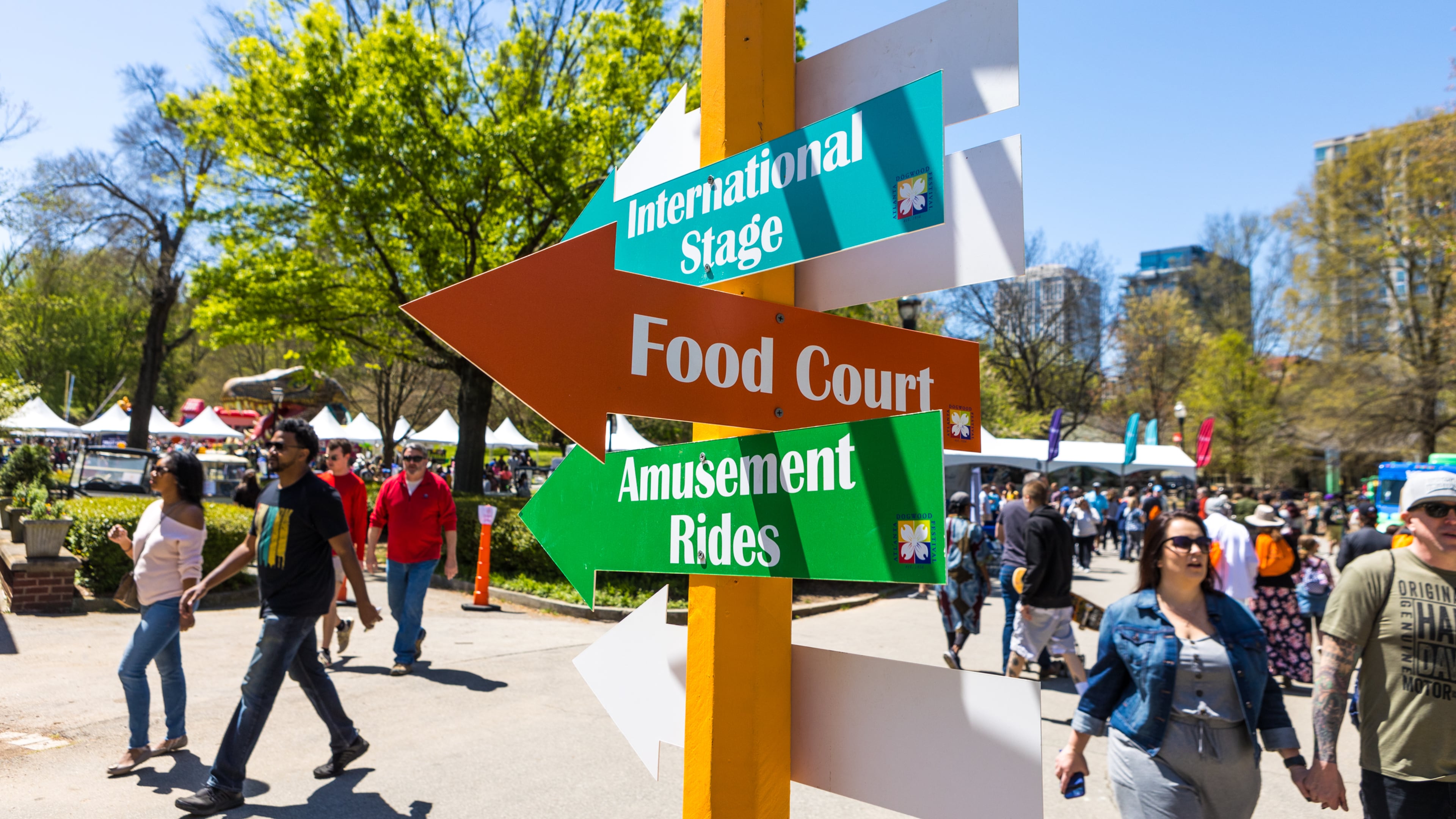 The 86th annual Atlanta Dogwood Festival in Piedmont Park is a three-day festival with art of all shapes and sizes, jewelry, fare food and a kids village with arts and crafts, games and rides. Vendors from all over the country gather for the show. (Jenni Girtman for The Atlanta Journal-Constitution)