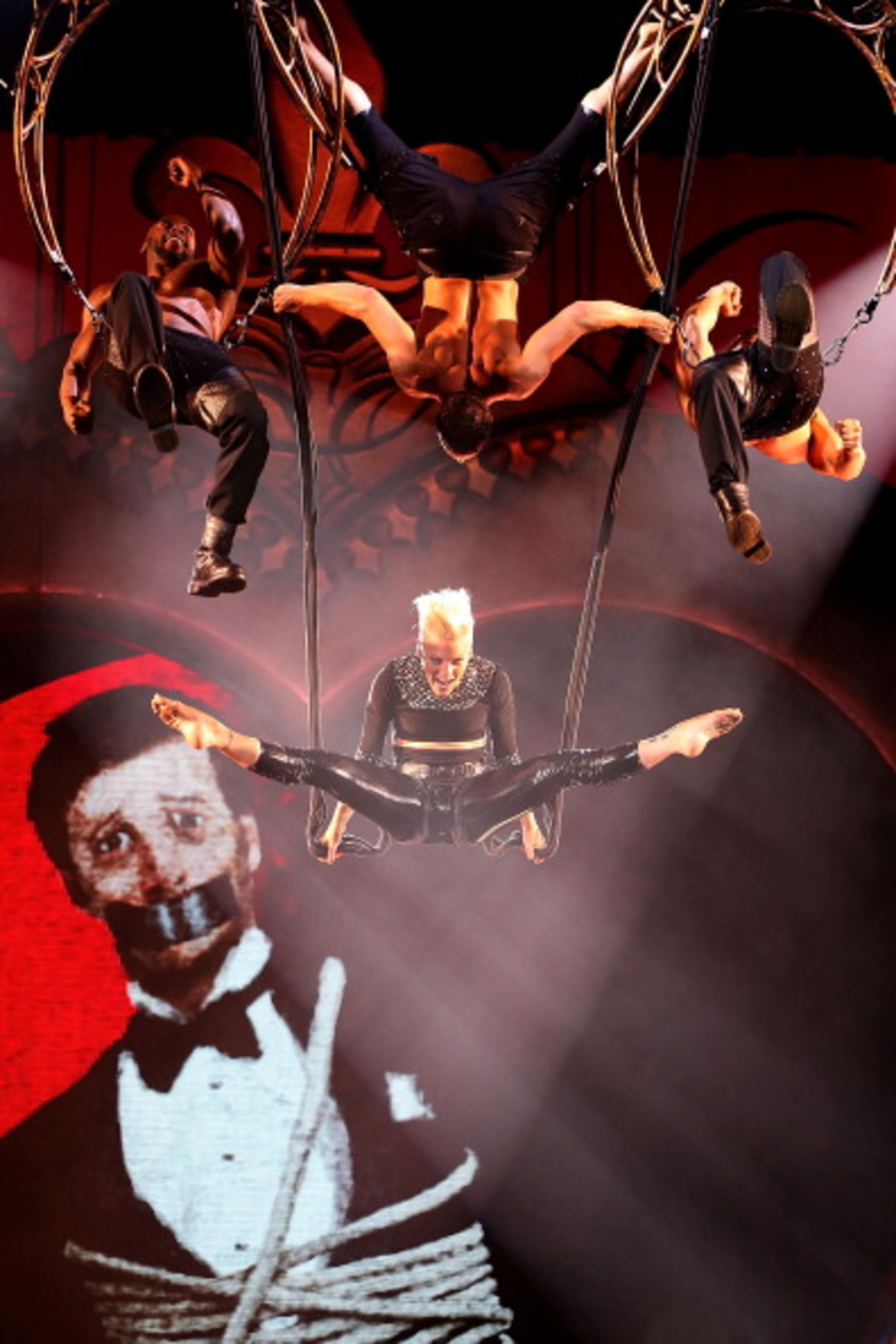 PERTH, AUSTRALIA - JUNE 25: Pink performs live for fans at Perth Arena on June 25, 2013 in Perth, Australia. (Photo by Paul Kane/Getty Images)