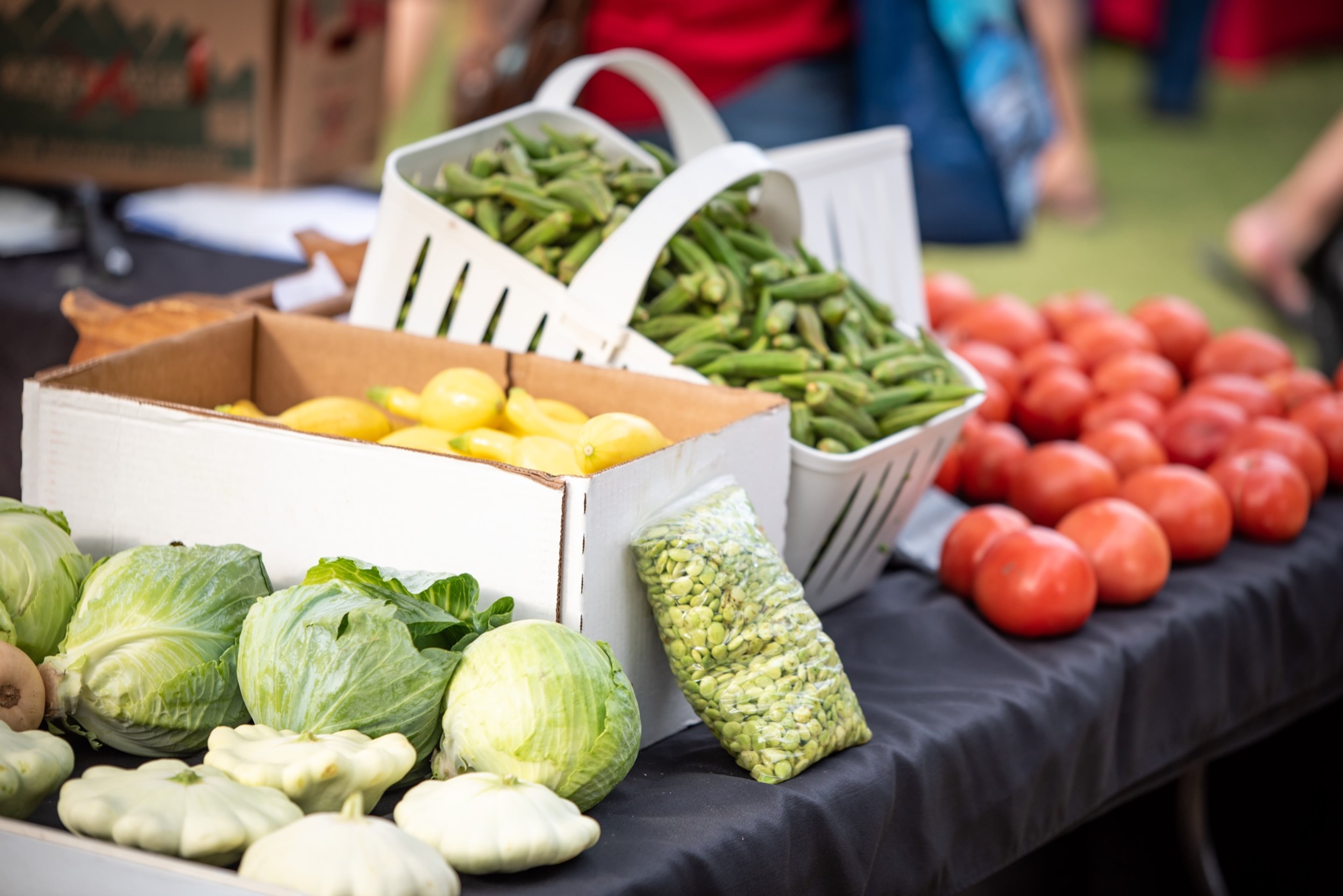 Summer produce at the Duluth Farmers & Artisans Market includes pattypan squash, shelled field peas and plenty of okra.
Courtesy of Dustin Grau Photography