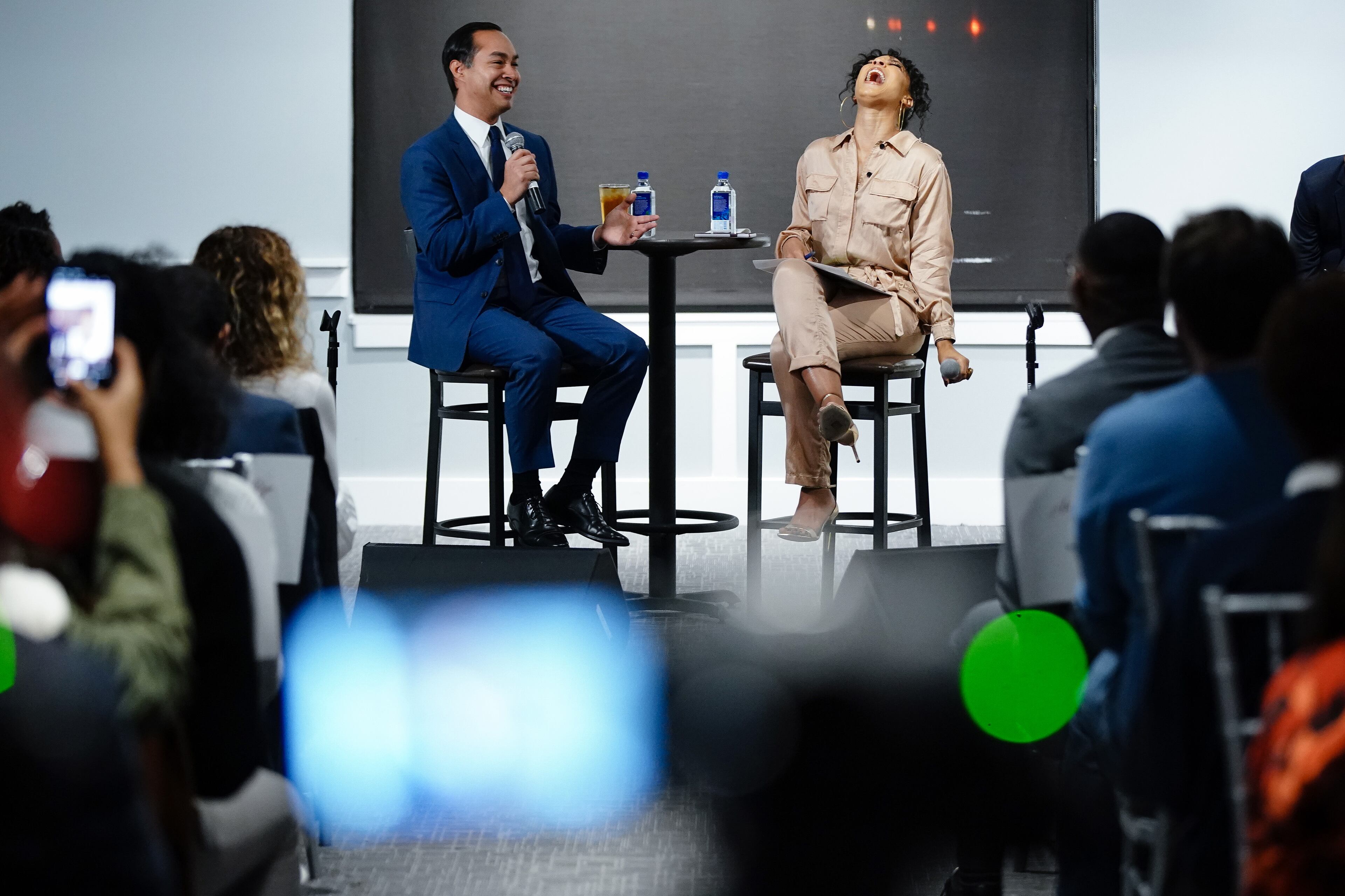U.S. Democratic presidential candidate Julián Castro participates in a conversation with Angela Rye at Paschal's on November 19, 2019, in Atlanta. Elijah Nouvelage for The Atlanta Journal-Constitution