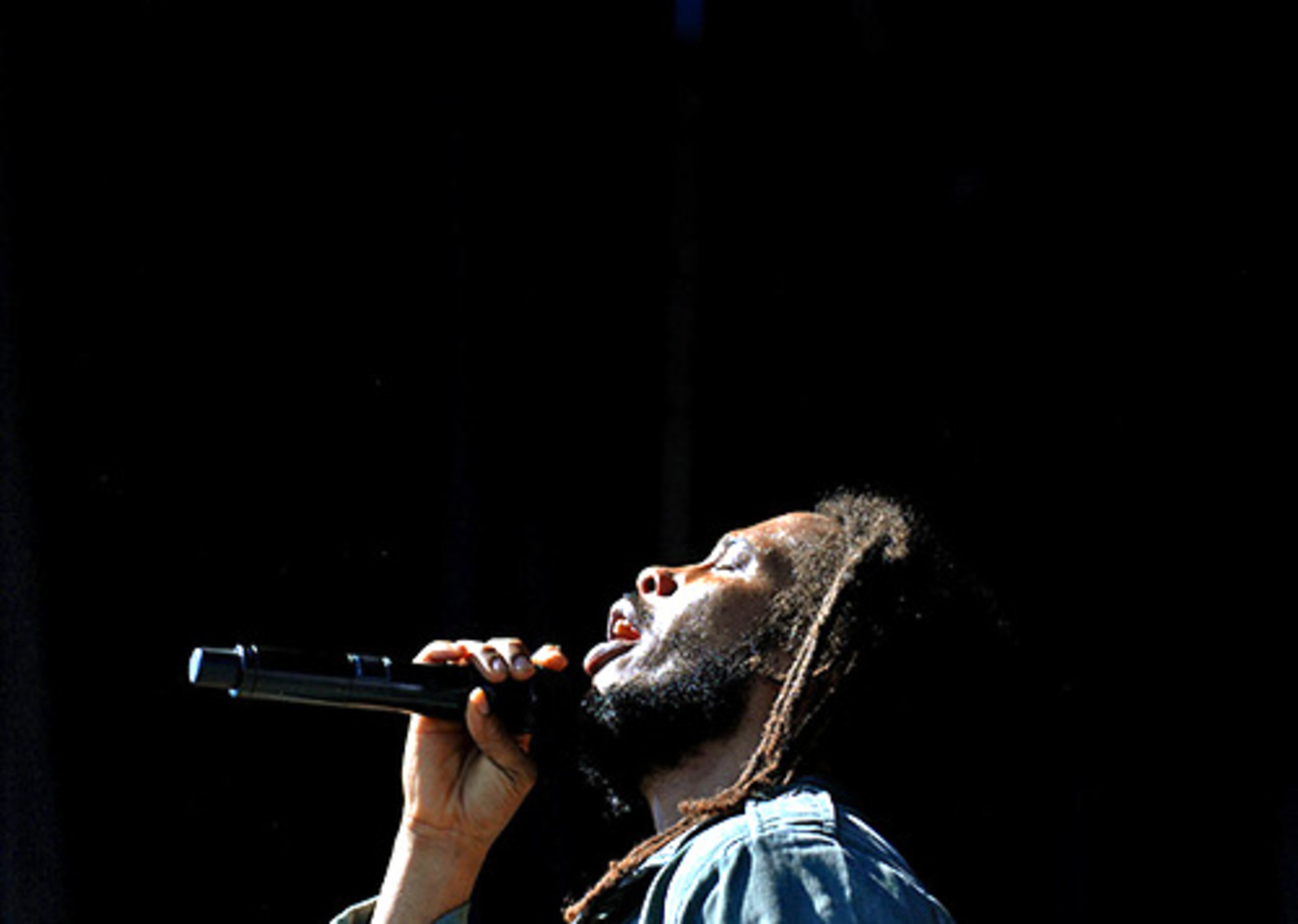 Reggae artist Stephen Marley performs on the first day.