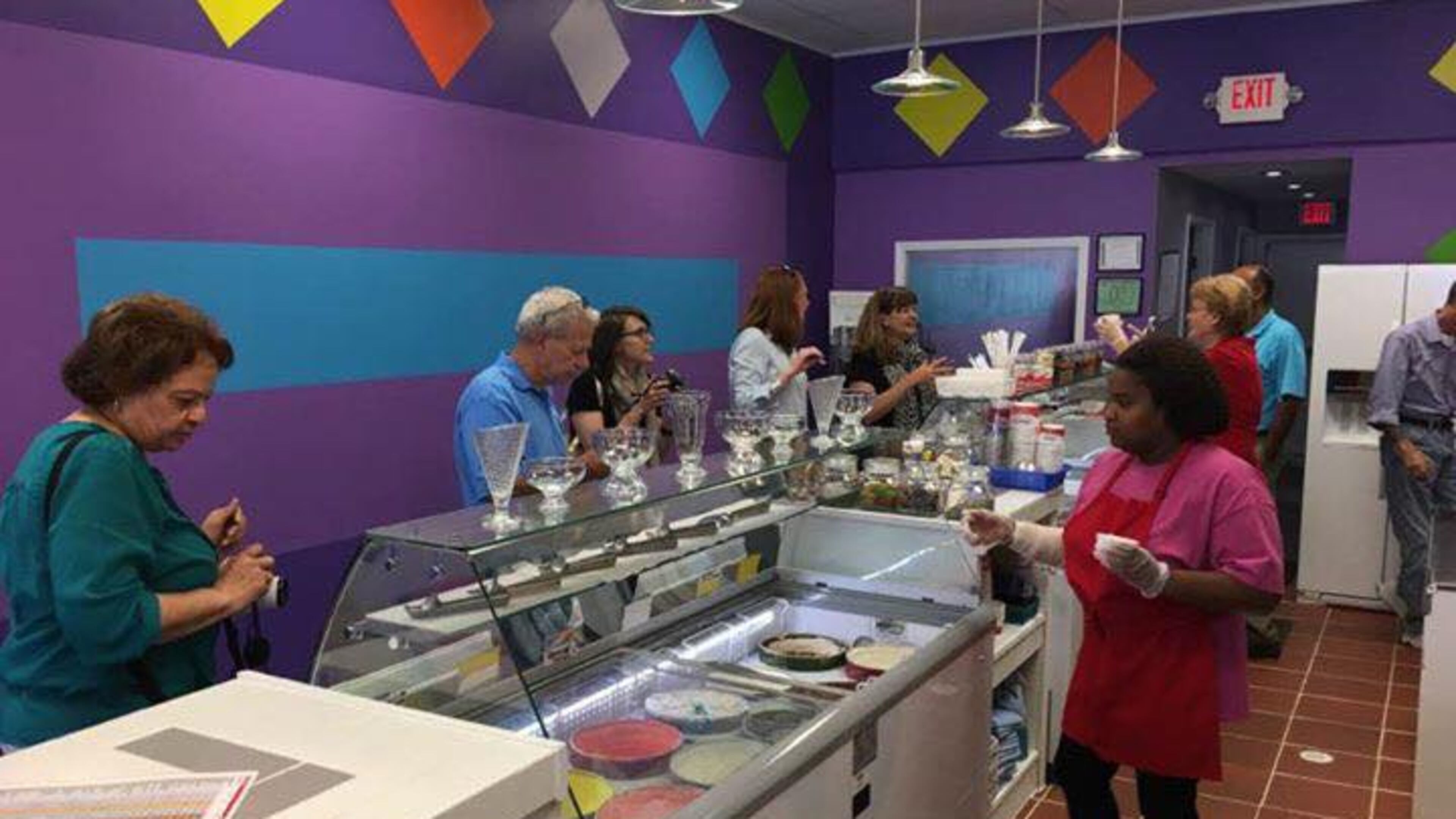 Customers go through the line during Avondale Ice Cream's grand opening in September. (Facebook Photo)