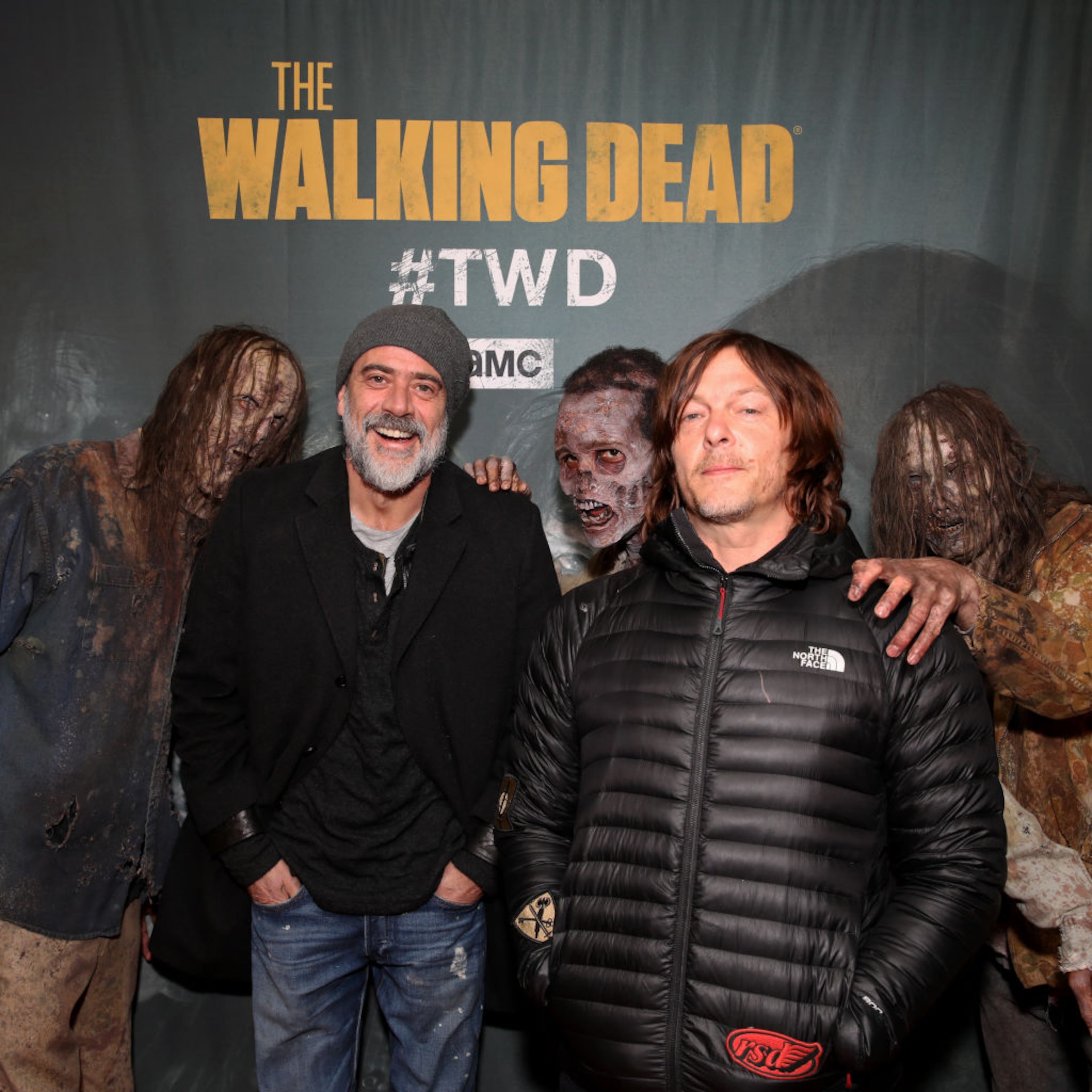 ATLANTA, GA - JANUARY 31: Jeffrey Dean Morgan (L) and Norman Reedus attend The Walking Dead Super Bowl Party on January 31, 2019 in Atlanta, Georgia. (Photo by Tasos Katopodis/Getty Images for AMC)