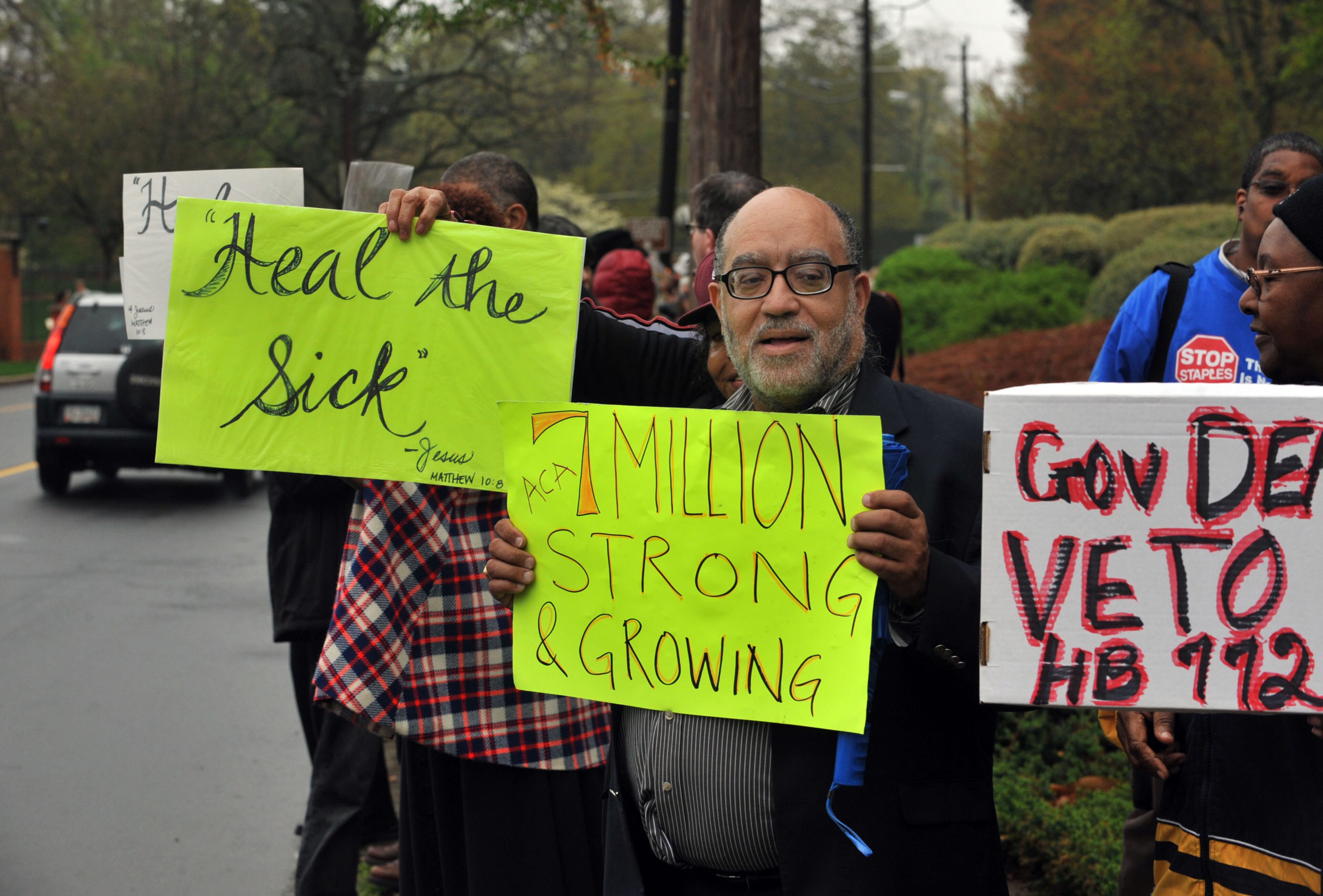 State Sen. Vincent Ford was at the protest. Protesters were calling on Governor Nathan Deal to expand Medicaid services in the state. KENT D. JOHNSON / KDJOHNSON@AJC.COM