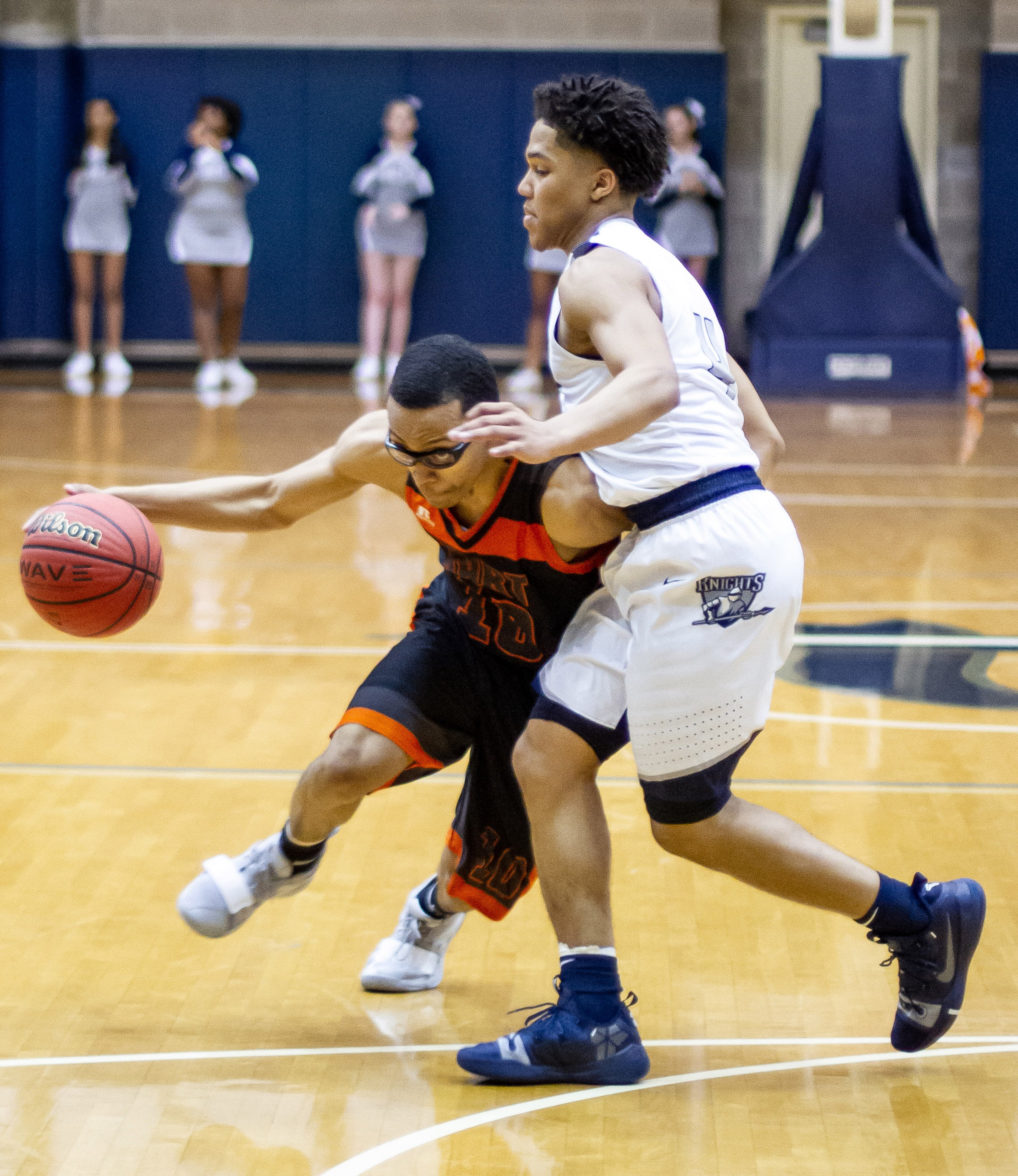 Hart County High School basketball player Jordan Langson drives past Pace Academy High School's Reign Watkins during the first round of the boys' high school basketball state tournament at Pace Academy high school Saturday, February 16, 2019. STEVE SCHAEFER / SPECIAL TO THE AJC
