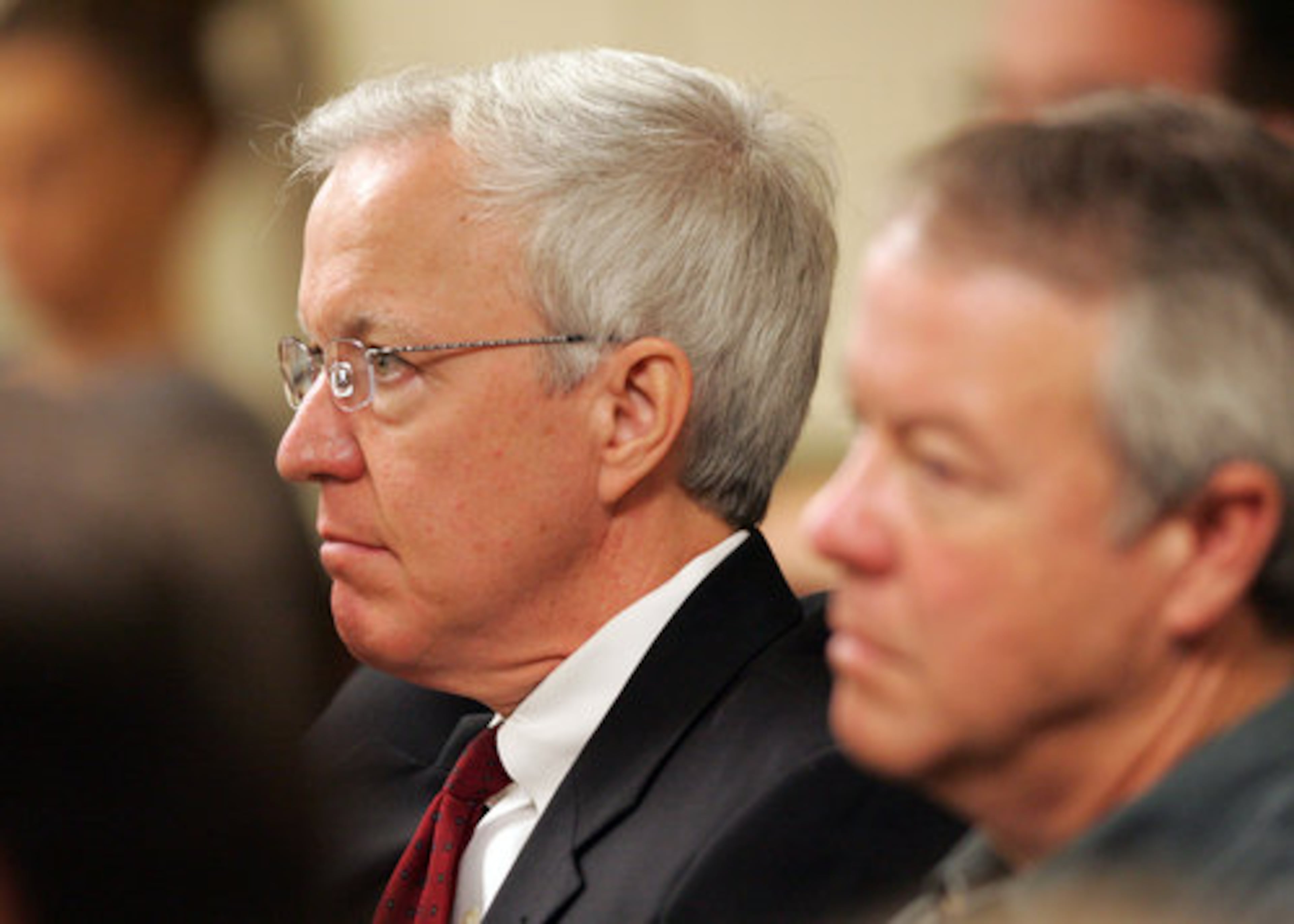 Jim Ewing (left), listens during the sentencing phase of the trial.