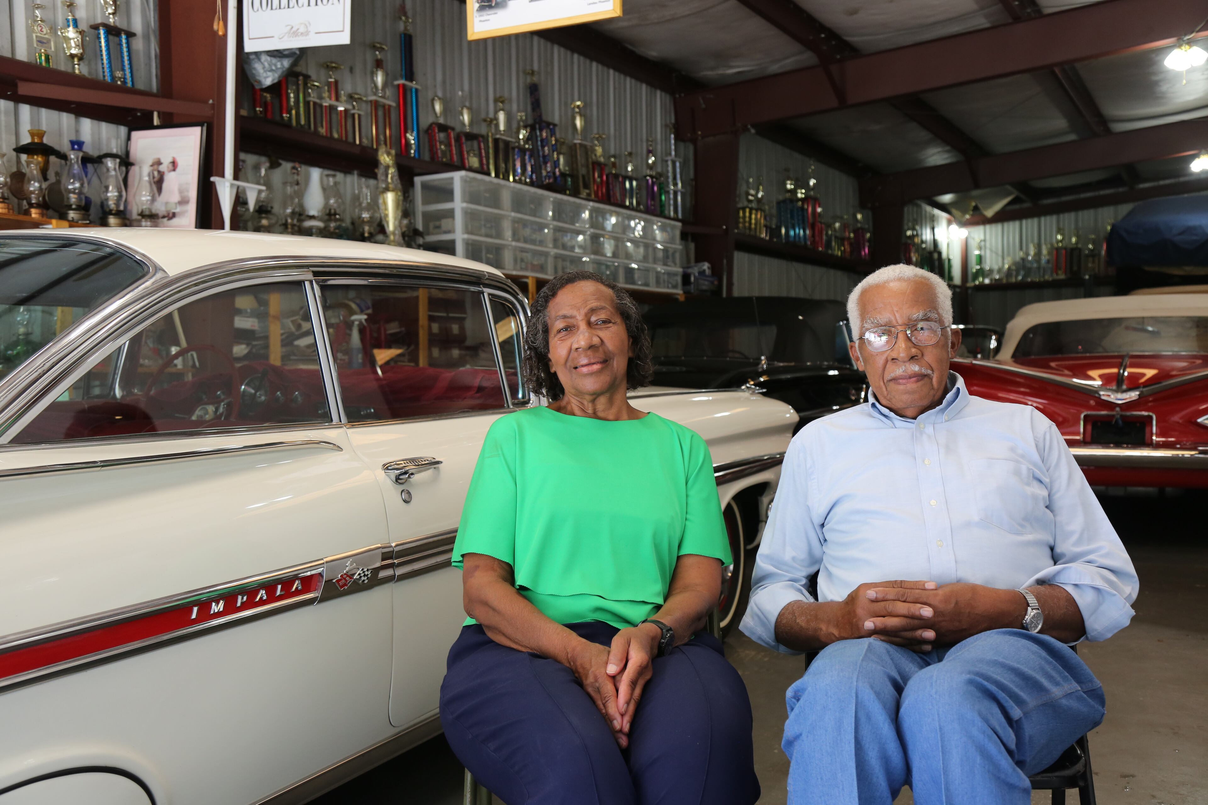 07/30/19 ATLANTA - Classic car collectors Jim and Ella Collier. The Collier collection includes Chevrolets from the 1920s to the early 70s. (TYSON HORNE / TYSON.HORNE@AJC.COM)