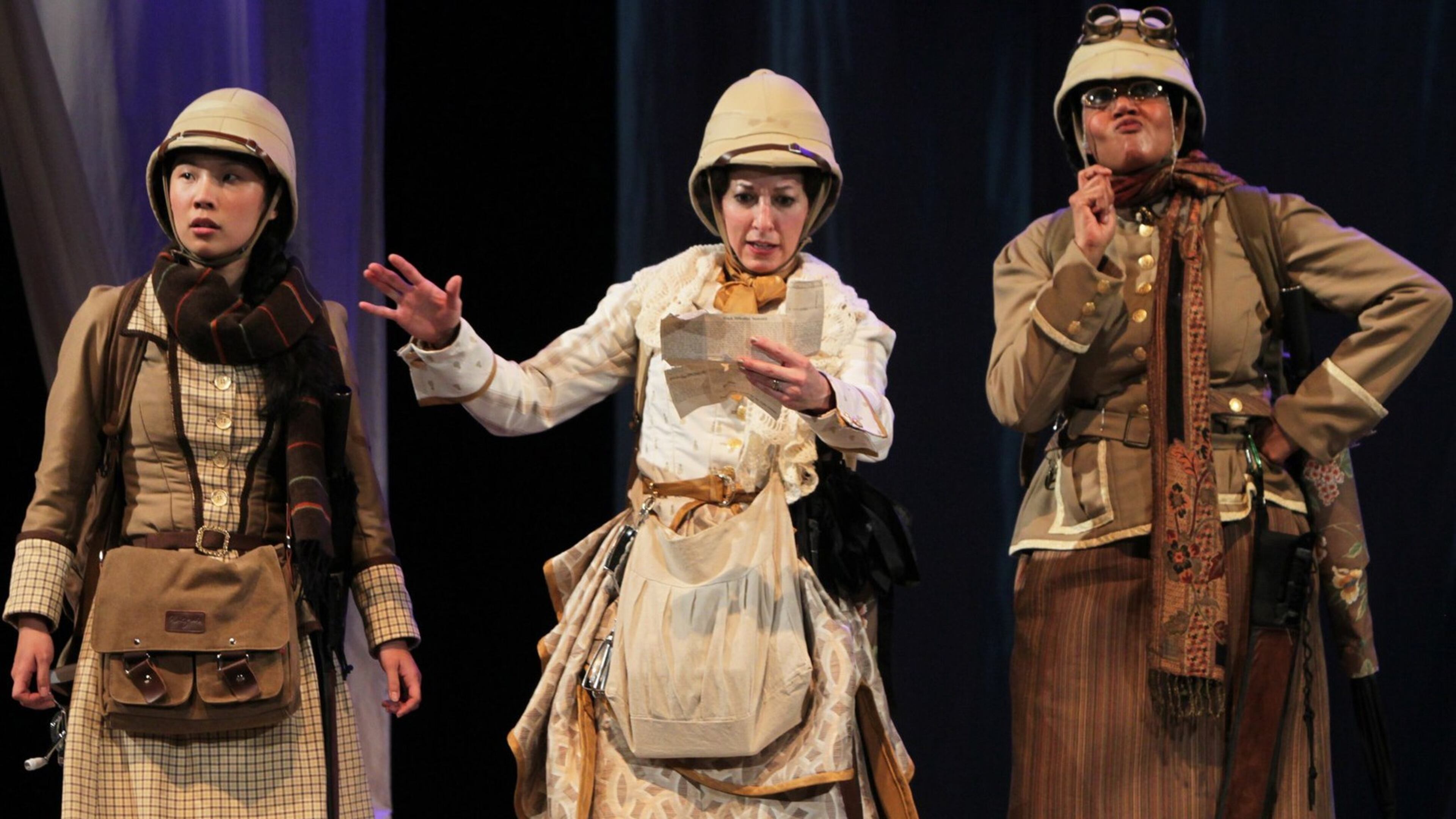 Georgia Ensemble Theatre’s whimsical “On the Verge” features Michelle Pokopac (from left), Park Krausen and Keena Redding Hunt. CONTRIBUTED BY DAN CARMODY / STUDIO 7