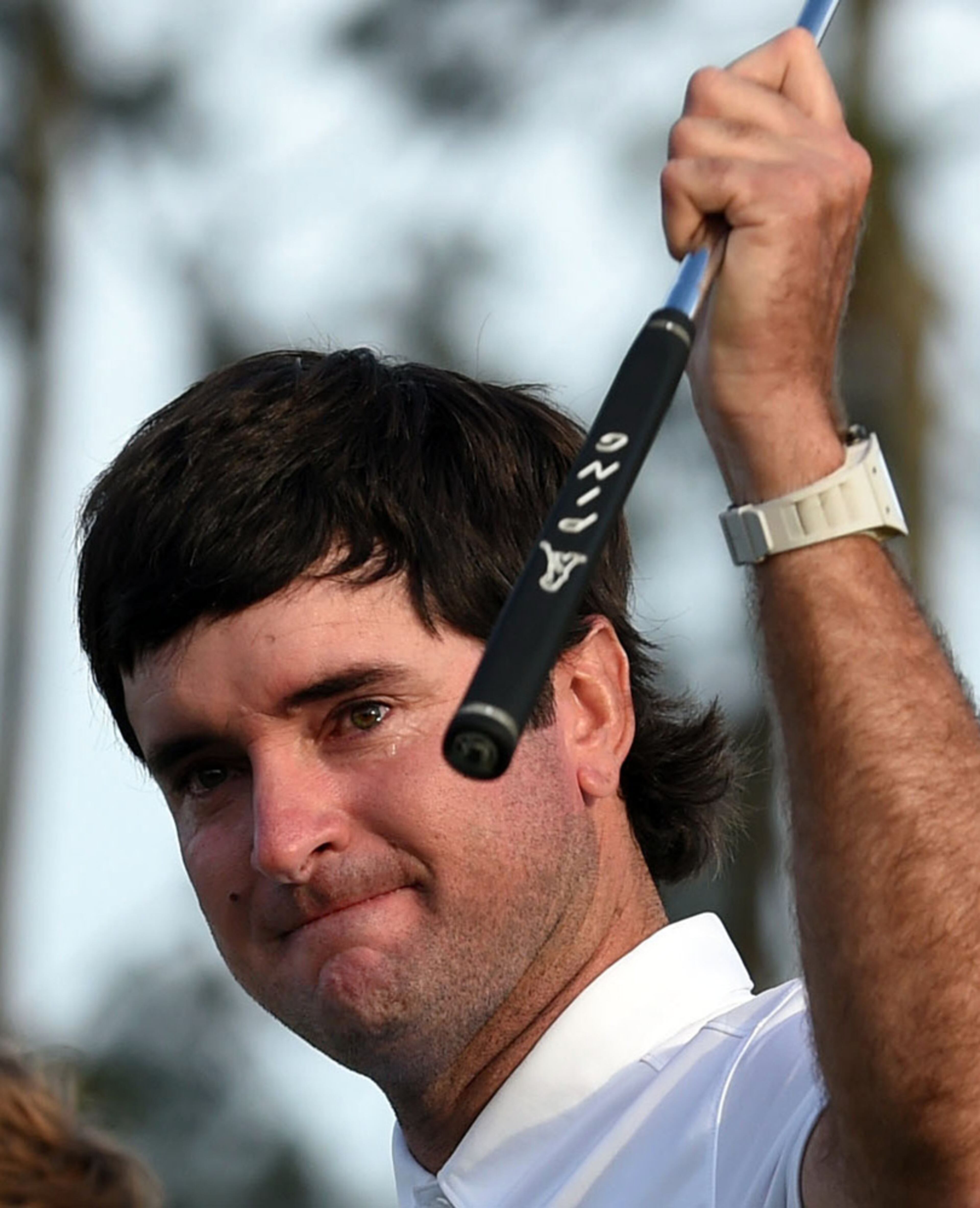 EMOTIONAL WIN--APRIL 13, 2014 AUGUSTA Bubba Watson tears up after winning the Masters Golf Tournament Sunday afternoon. Final round photos from the Masters Golf Tournament, Sunday, April 13, 2014. BRANT SANDERLIN / BSANDERLIN@AJC.COM