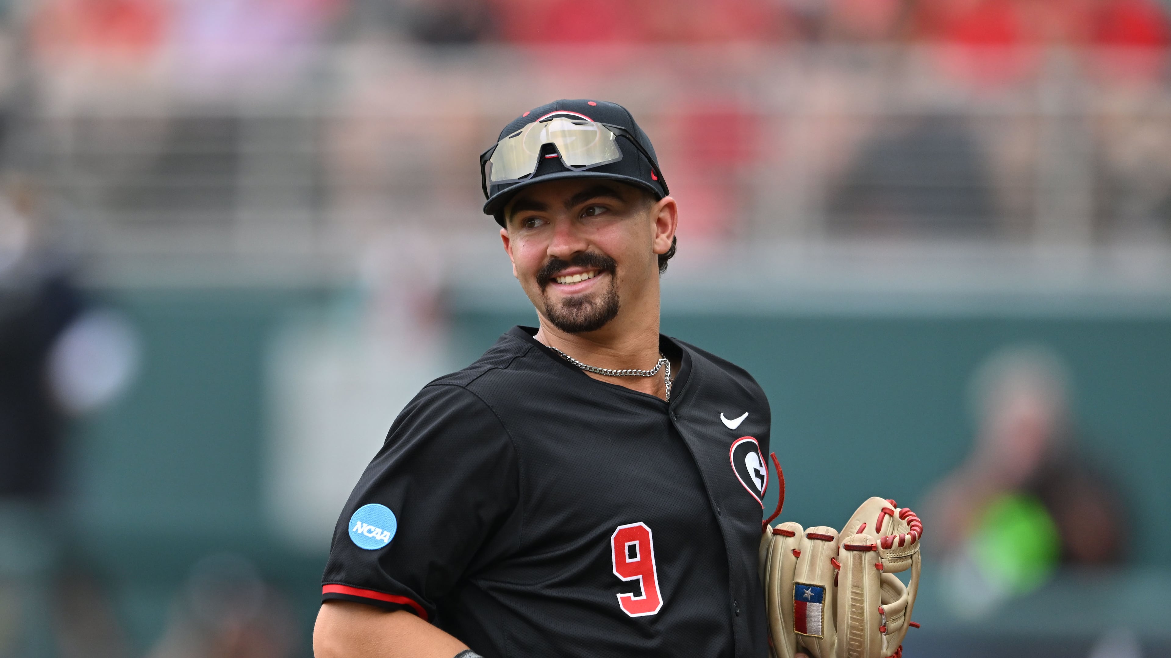 Georgia infielder Kolby Branch reacts during the second inning of their NCAA Regional game at Foley Field, Friday, May 29, 2026, in Athens. (Hyosub Shin/AJC)