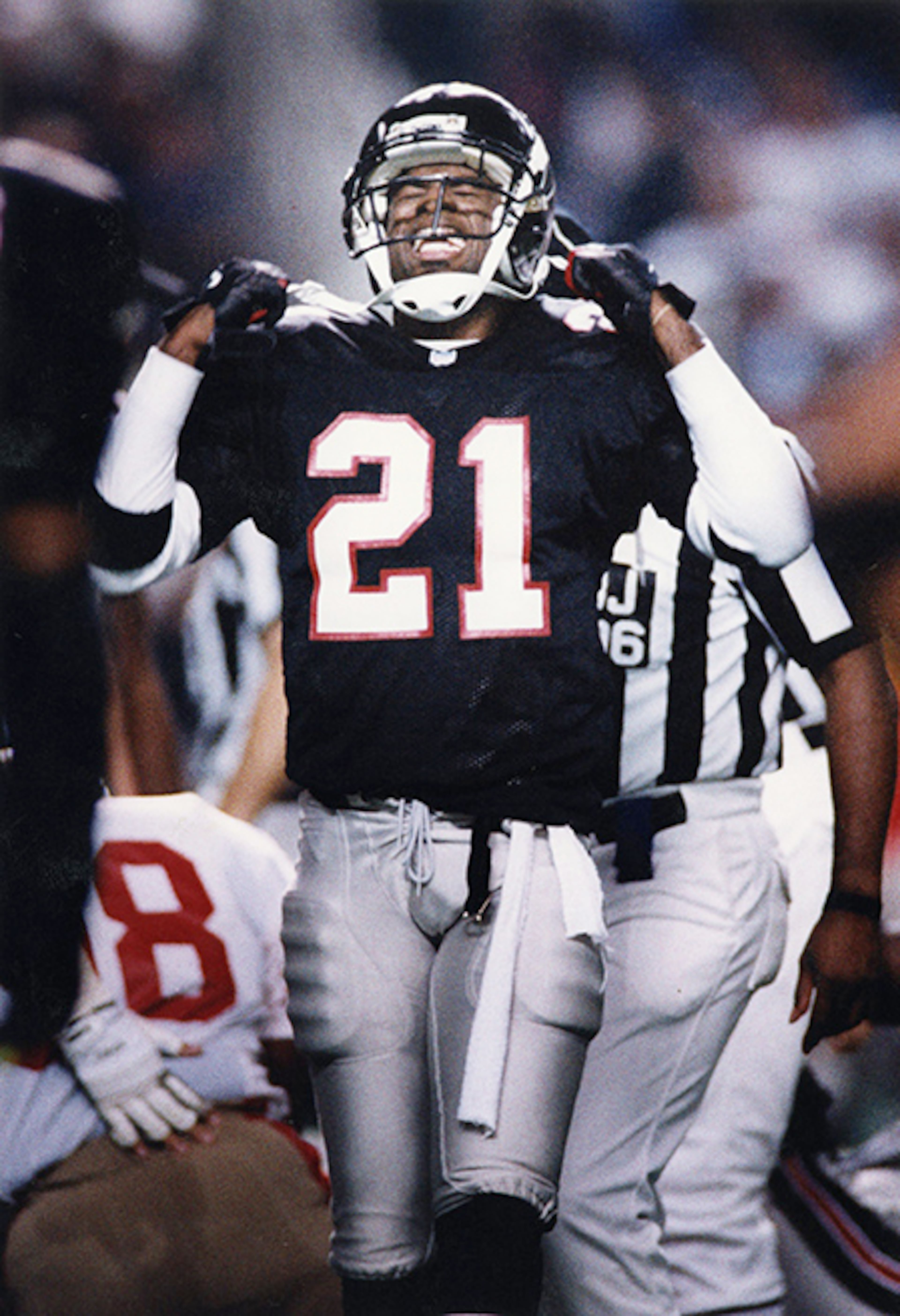 Former Falcons cornerback and Braves outfielder Deion Sanders remains only player to play in a World Series and Super Bowl. (AJC)