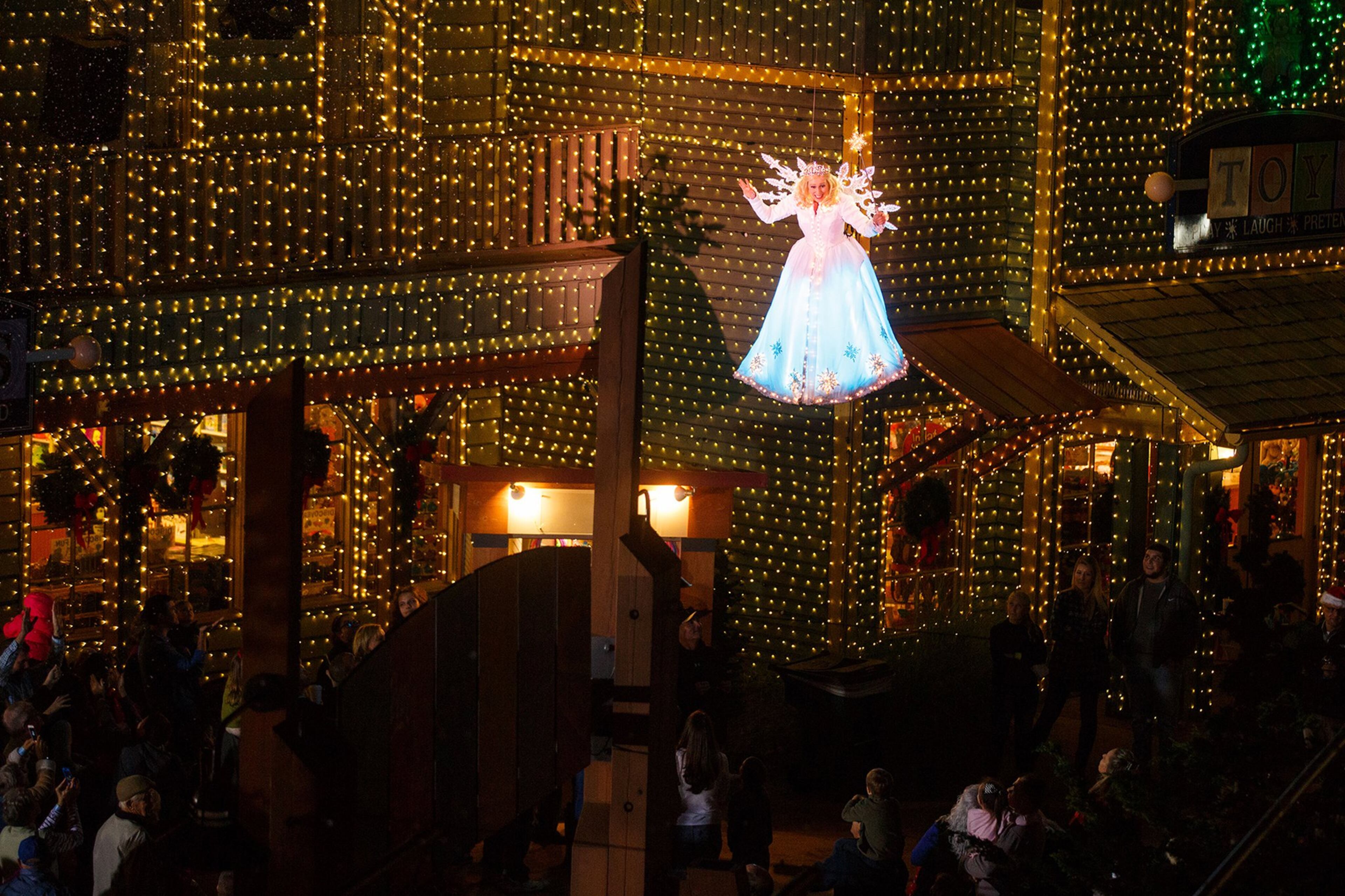 Angela the snow angel appears over Stone Mountain Christmas, which runs through Jan. 3. CONTRIBUTED BY STONE MOUNTAIN