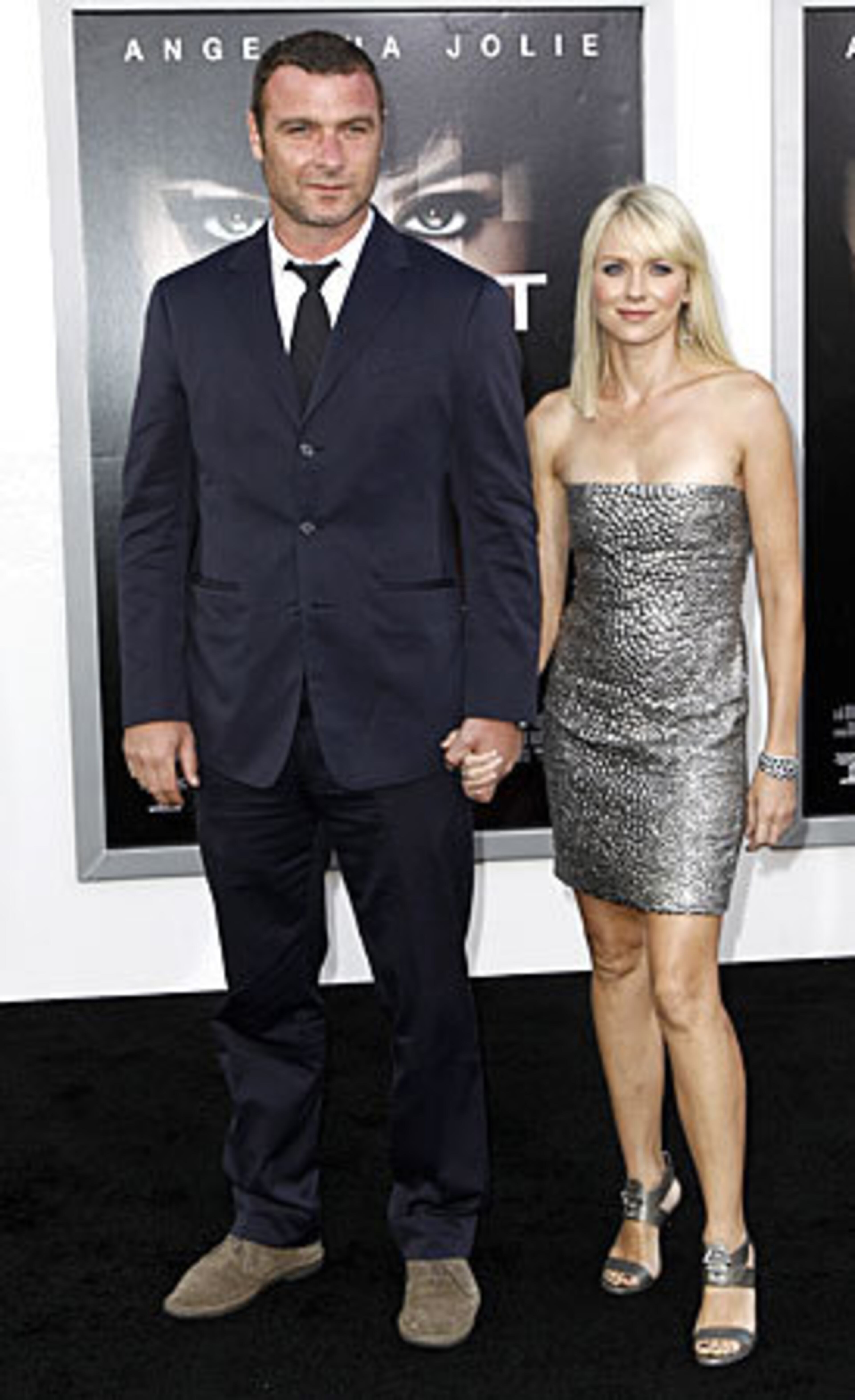 Cast member Liev Schreiber, left, and Naomi Watts arrive.