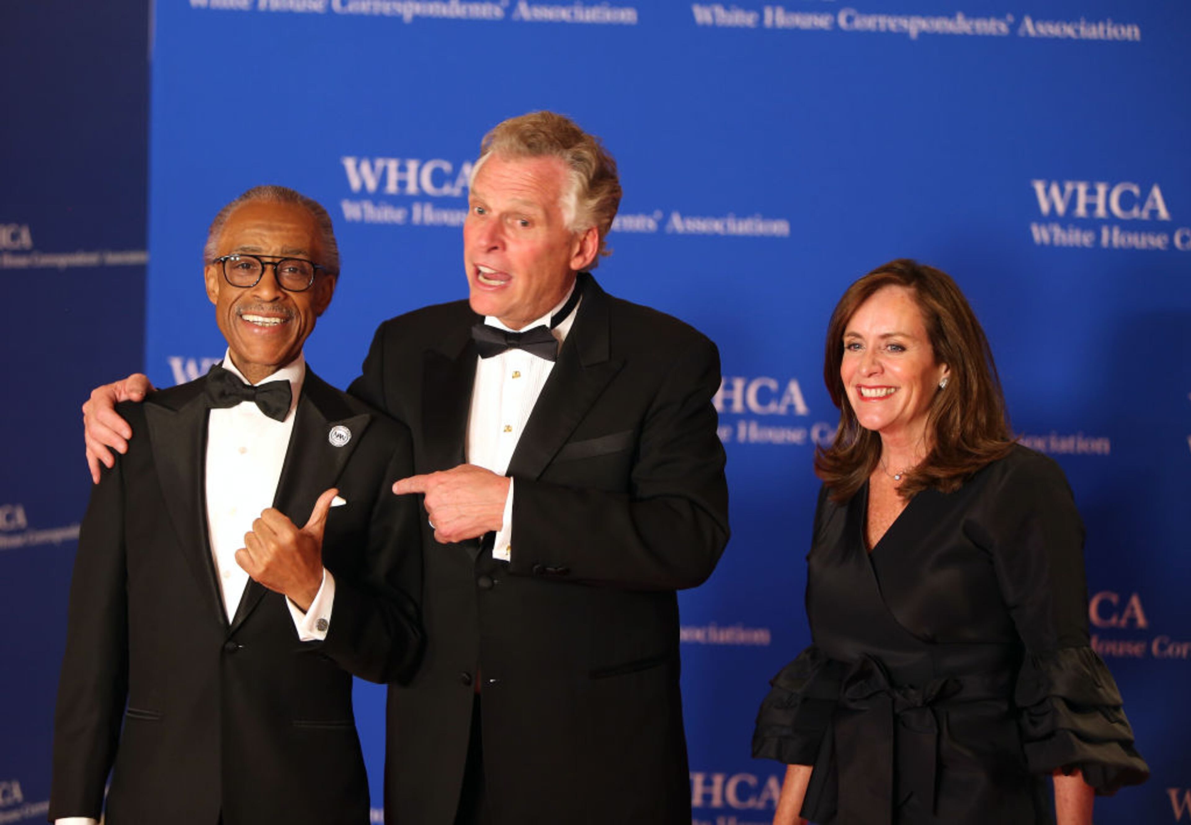 WASHINGTON, DC - APRIL 28: (L-R) Al Sharpton, Terry McAuliffe, and Dorothy McAuliffe attend the 2018 White House Correspondents' Dinner at Washington Hilton on April 28, 2018 in Washington, DC. (Photo by Tasos Katopodis/Getty Images)