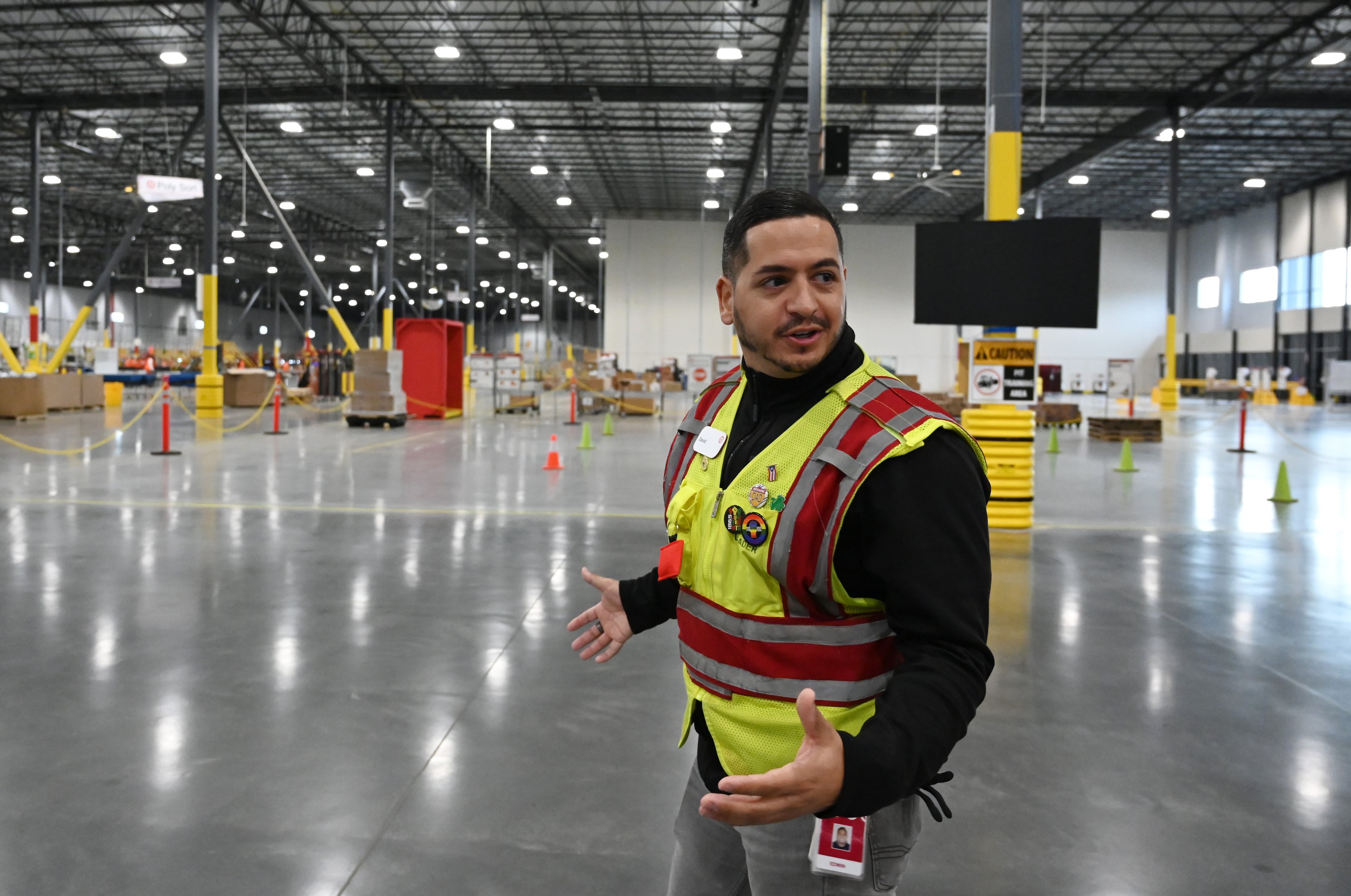 David Feliciano, site director of the Target sortation center in Lawrenceville (pictured), expects volume to increase 15% to 20% this holiday shopping season over last year. (Hyosub Shin/AJC)