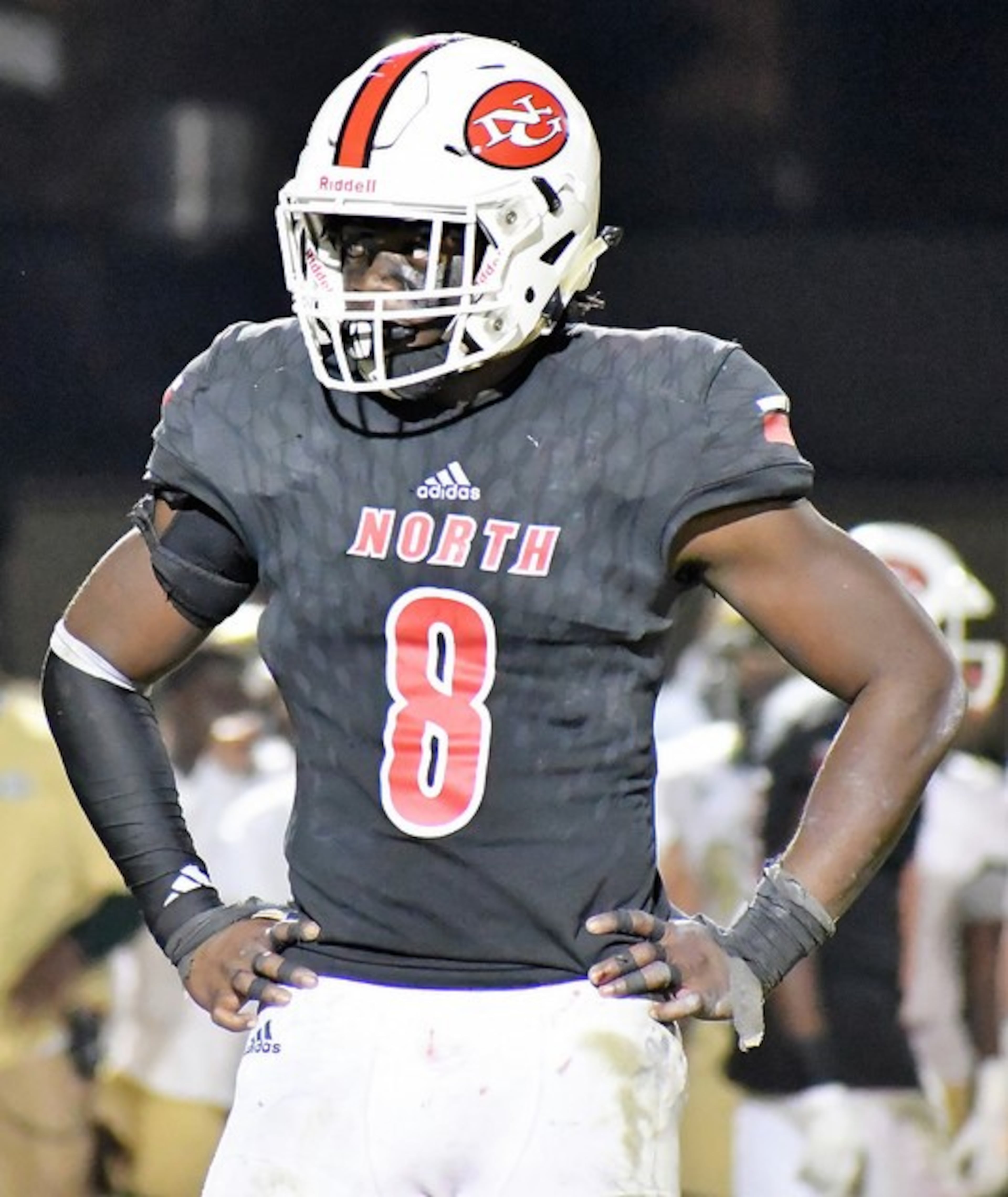 North Gwinnett linebacker Jayden McDonald, who is committed to Rutgers, has 13 tackles for losses and 11 sacks on the season.
