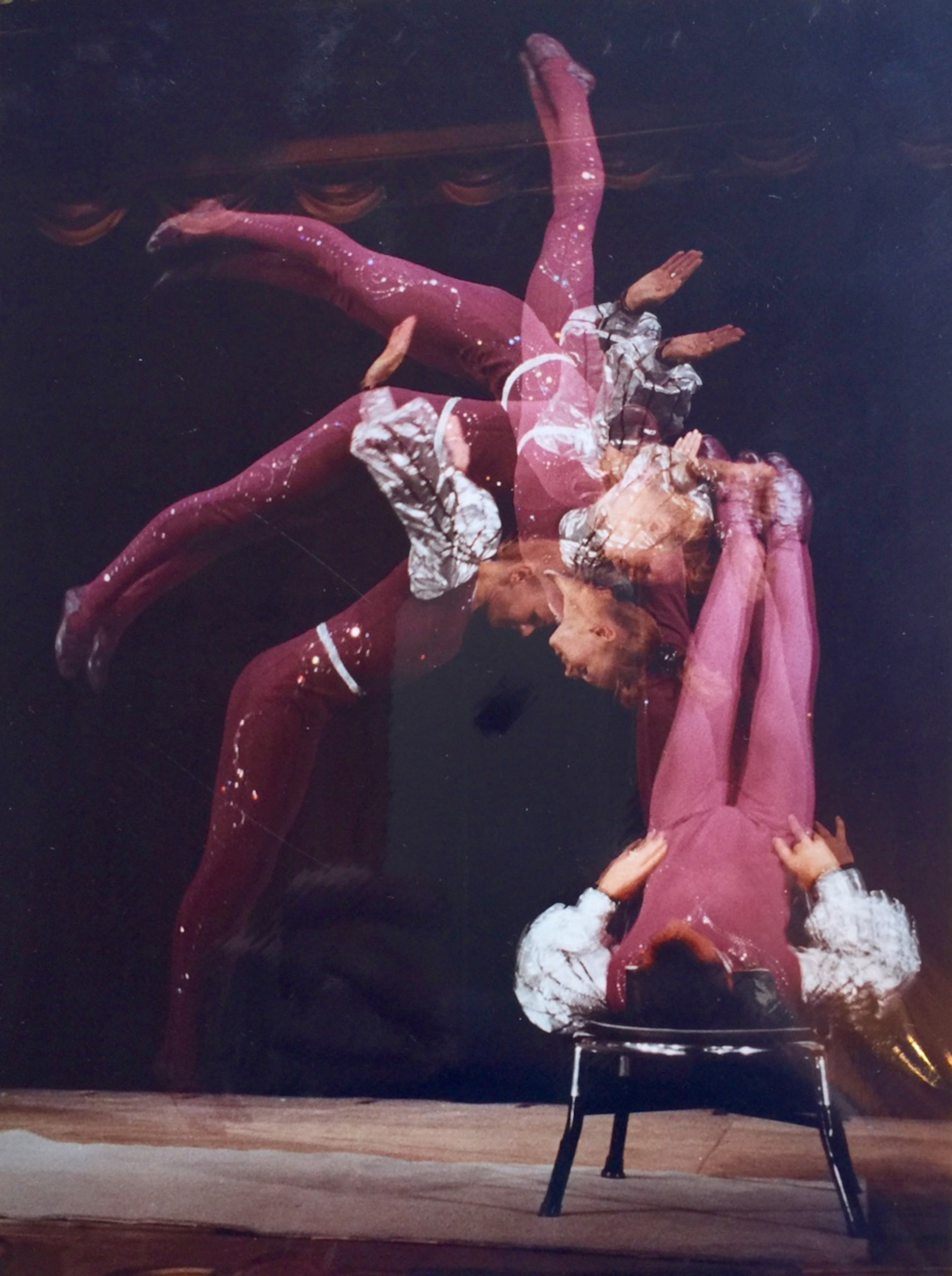 Gordon Wild's father, Johnny Meyer, flips his mother, Irene, into the air as part of their circus act. (Gordon Wild)