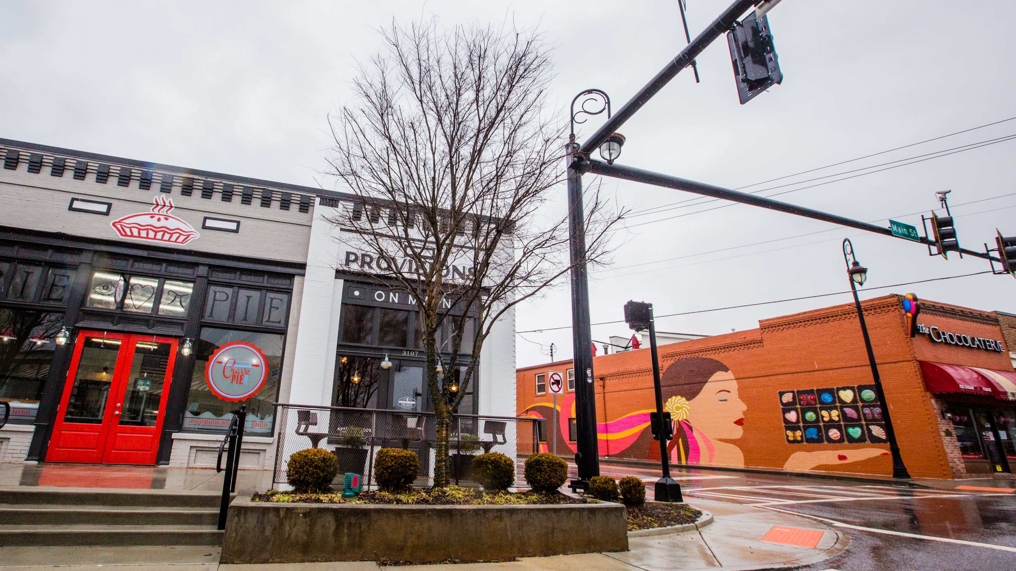 Downtown Duluth has dozens of shops, boutiques and restaurants along Main Street on Thursday, Feb 11, 2021. City Hall is adjacent to an outdoor amphitheater and the community is biker and pedestrian friendly. (Jenni Girtman for The Atlanta Journal-Constitution)
