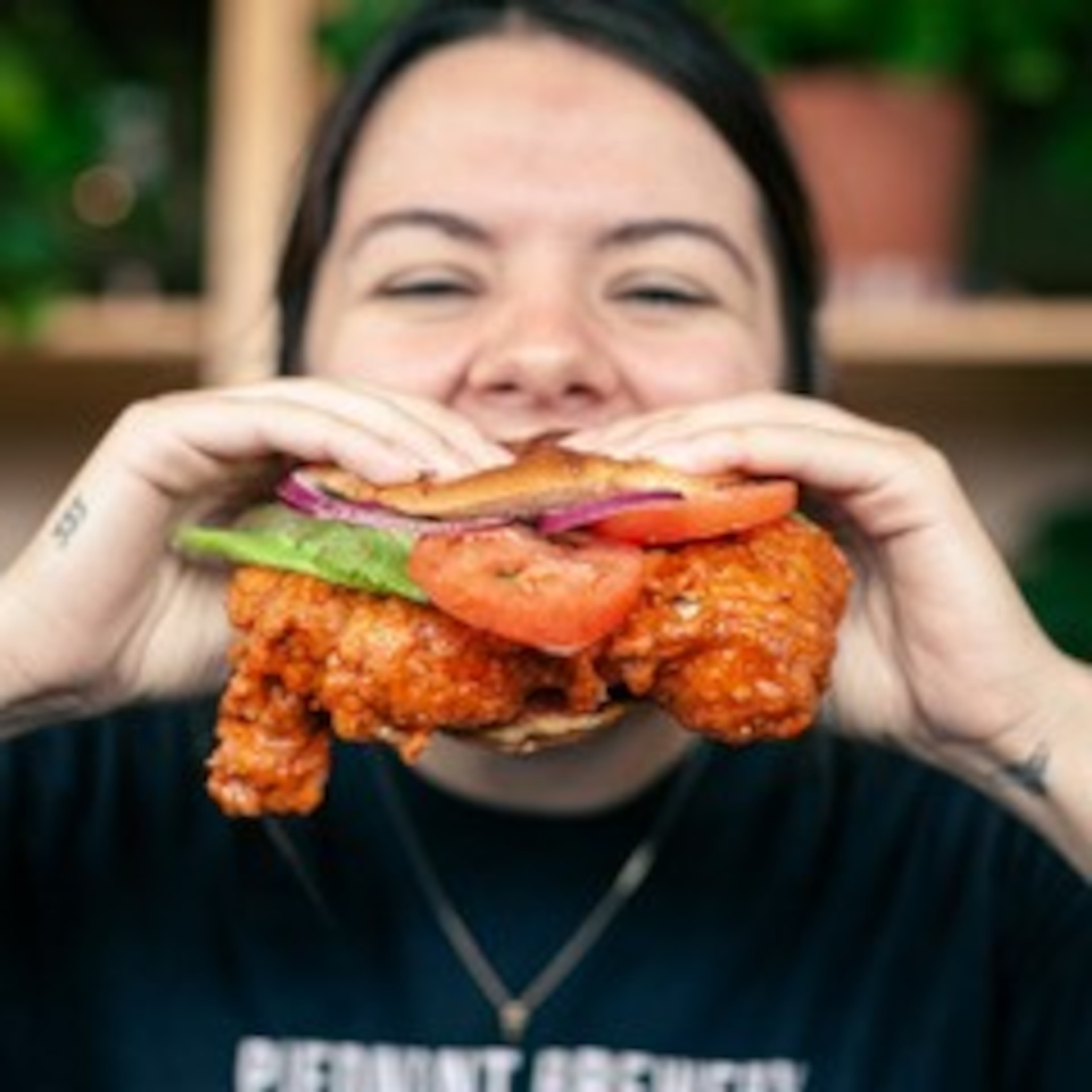 A buffalo chicken sandwich is among menu items at Piedmont Brewery and Kitchen in Griffin. (Courtesy of David Fountain)