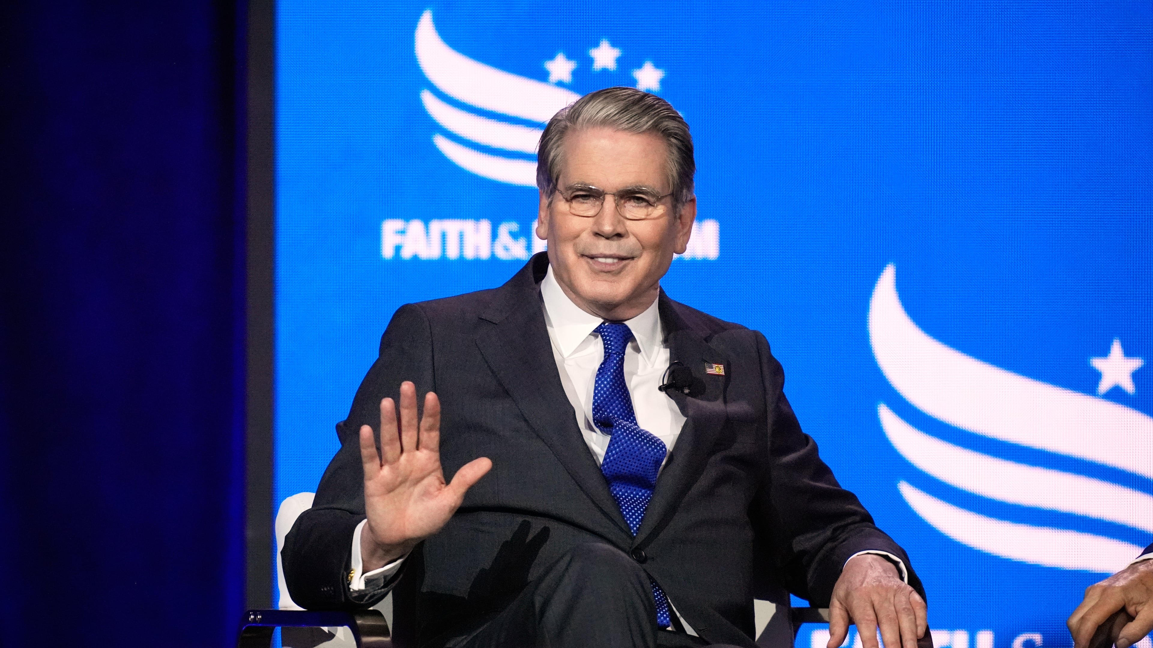 Treasury Secretary Scott Bessent speaks to the Faith & Freedom Coalition, a gathering of conservative Christian activists and leaders, Friday, June 26, 2026, in Washington. (AP Photo/Manuel Balce Ceneta)