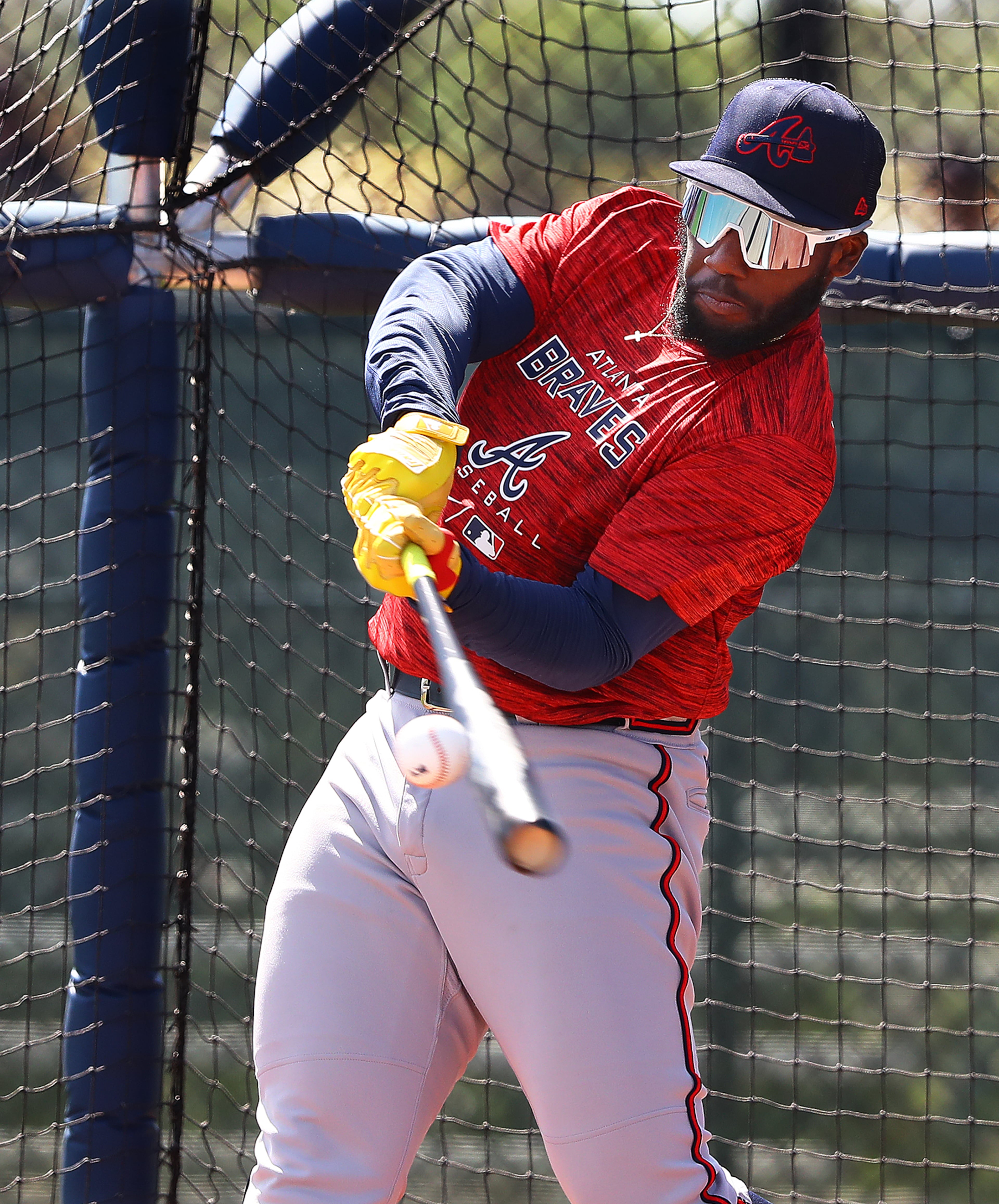 030622 North Port: Atlanta Braves outfielder Michael Harris II takes batting practice on the first day of Braves minor league spring training camp on Sunday, March 6, 2022, in North Port. “Curtis Compton / Curtis.Compton@ajc.com”`